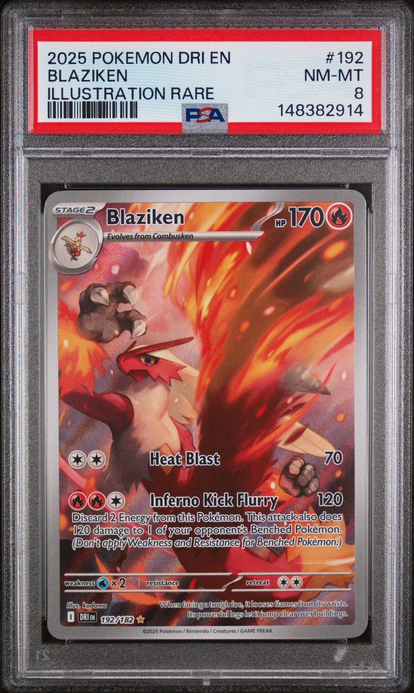 2025 Pokemon Dri En-destined Rivals 192 Blaziken Illustration Rare