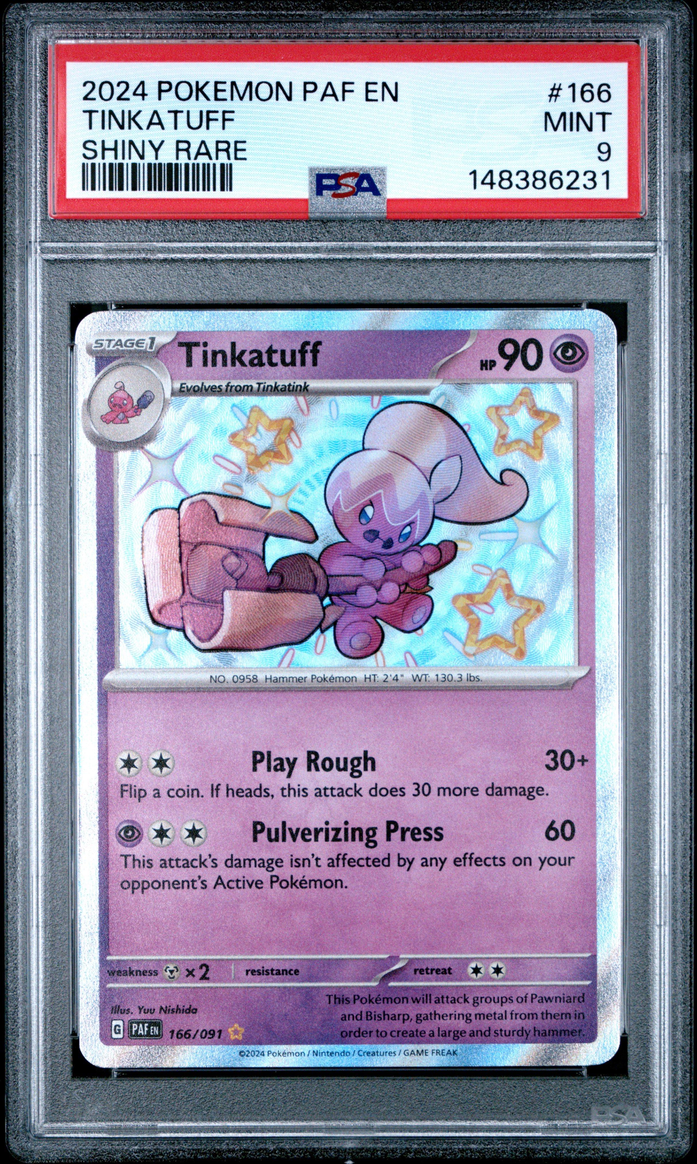 tinkatuff pokemon card Trading Game 104/193 : Uncommon Card :SV-02 Scarlet & Violet Paldea Evolved this attack does 30 more damage 2024 Pokemon Paf En-paldean Fates