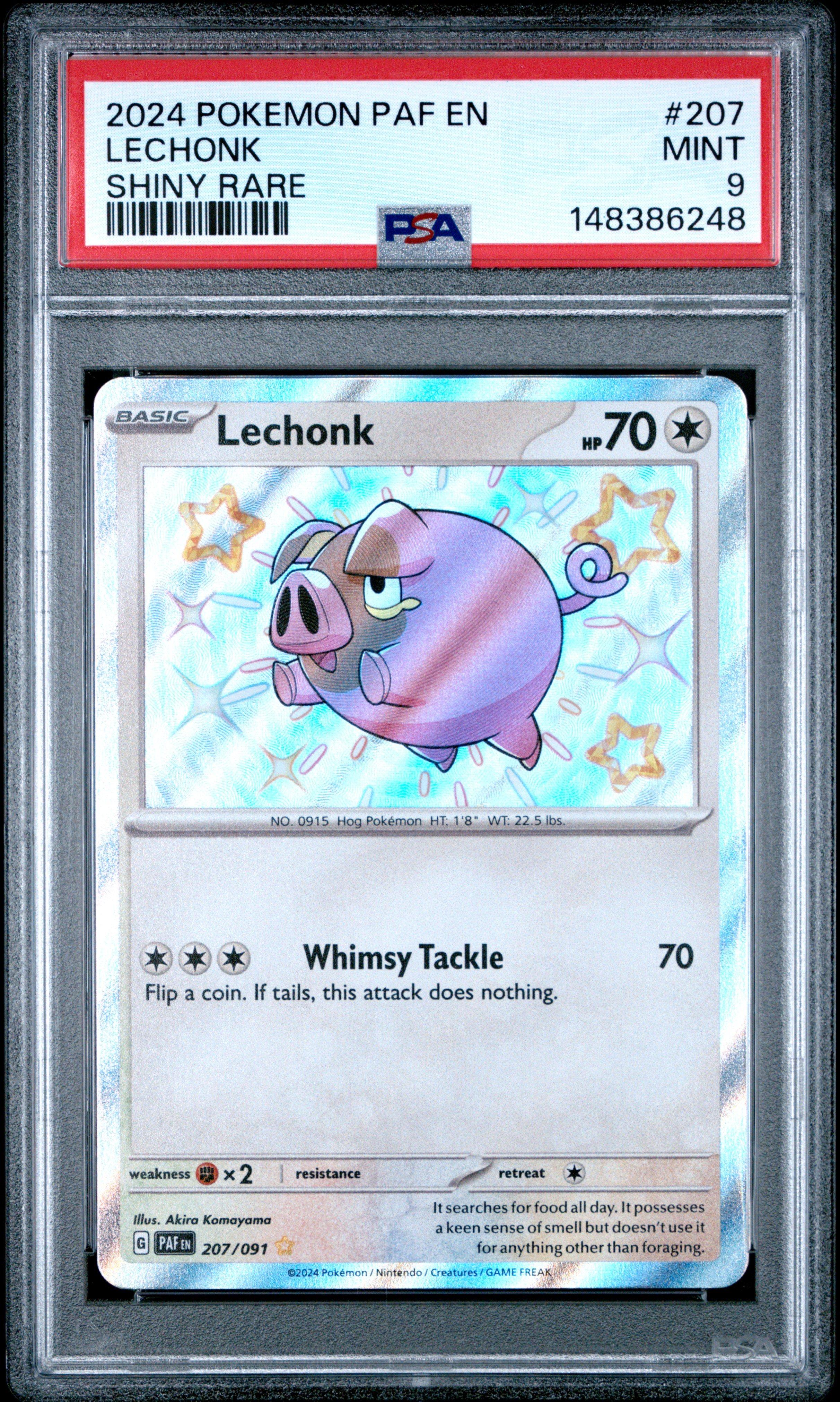 shiny lechonk pokemon card 207/091 RarityShiny Rare Hit Points70 HP Colorless 2024 Pokemon SV Paldean Fates