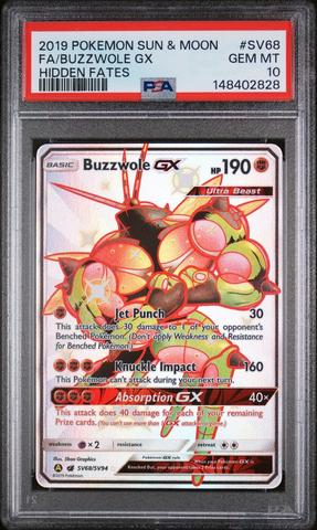 ダイワスカーレット PSA10 ヴァイスシュヴァルツ 2019 Pokemon Sun & Moon Hidden Fates Sv68 Full Art/buzzwole Gx PSA