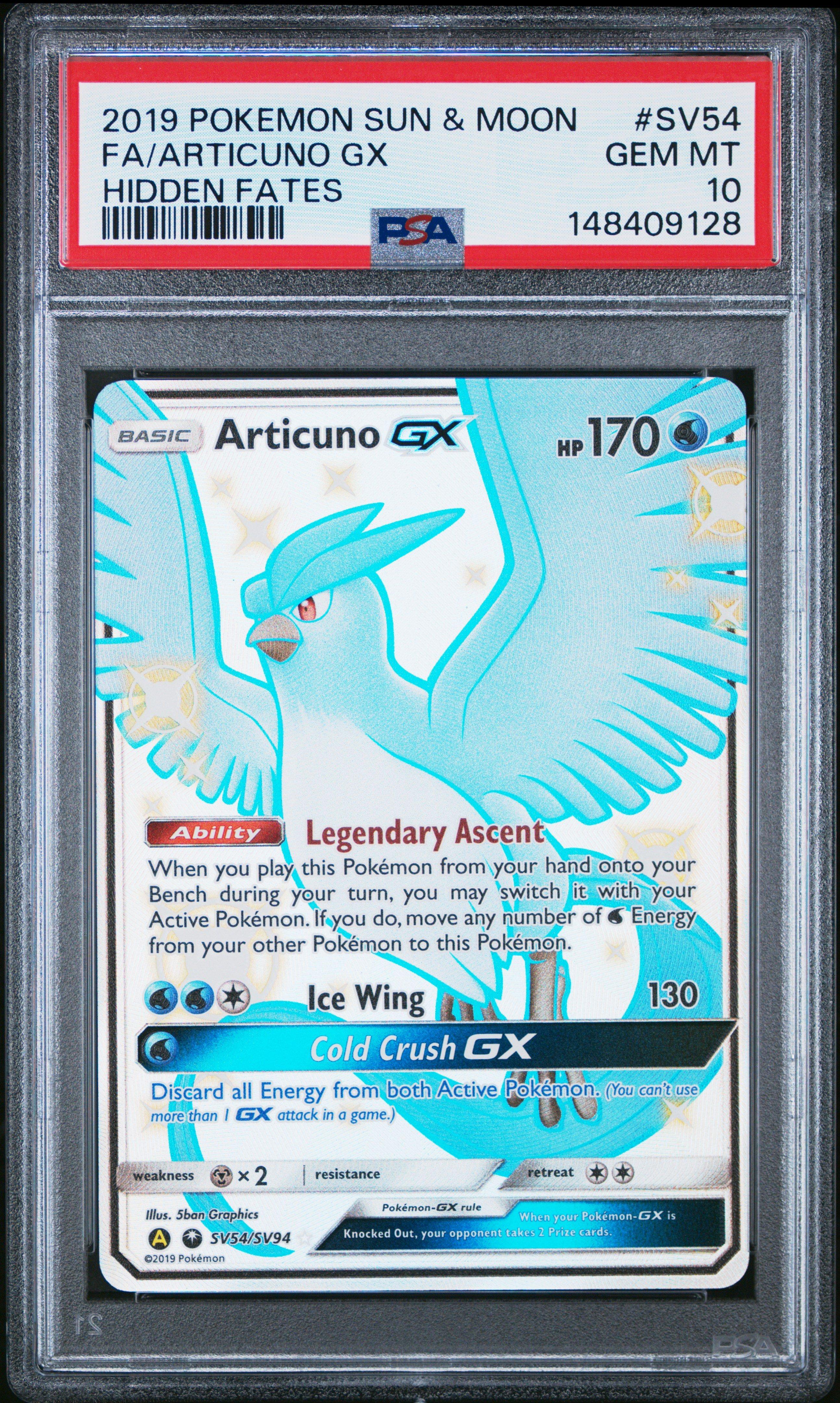 articuno gx pokemon card 31 Celestial Storm Extended Art Display Cases Pokmon Hit Points170 HP Form GOLD Articuno GX metal collector's