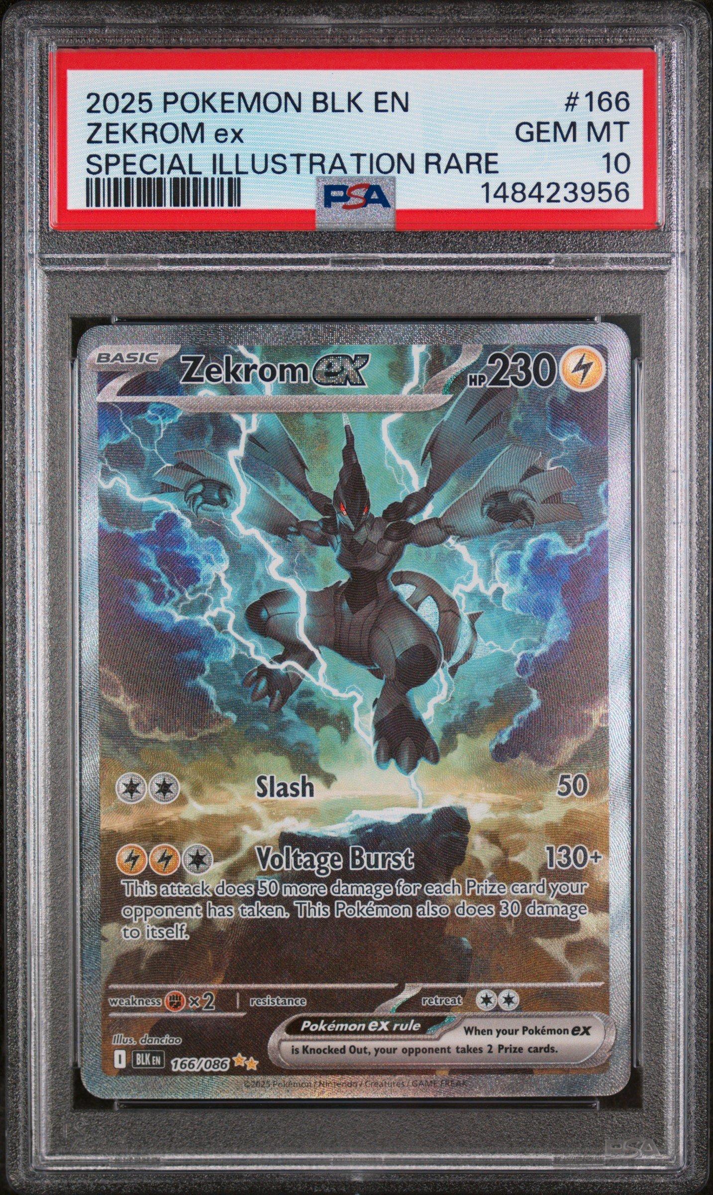 2025 Pokemon Blk En-black Bolt 166 Zekrom Ex Special Illustration