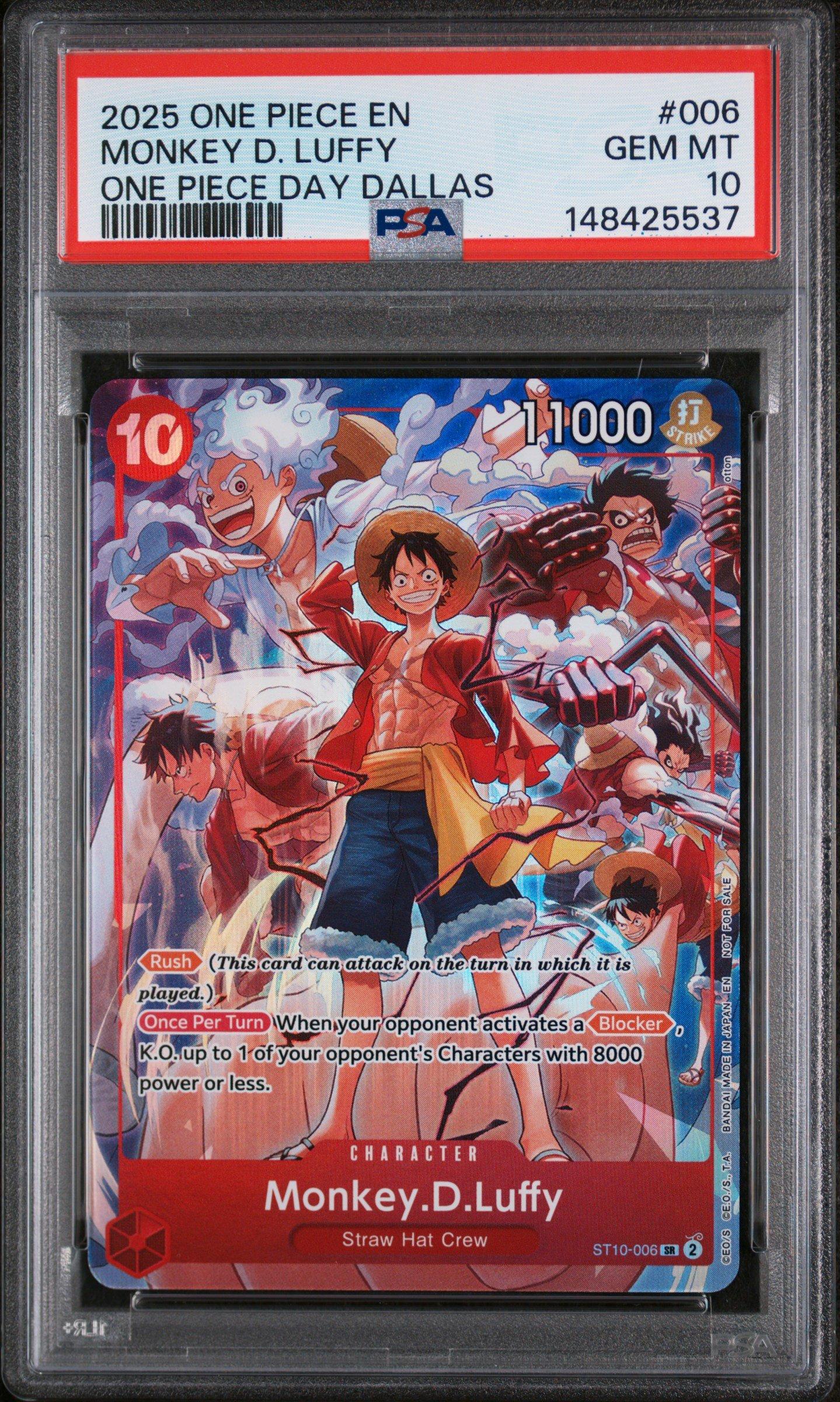 2025 One Piece Promos 006 Monkey D. Luffy One Piece Day Dallas PSA