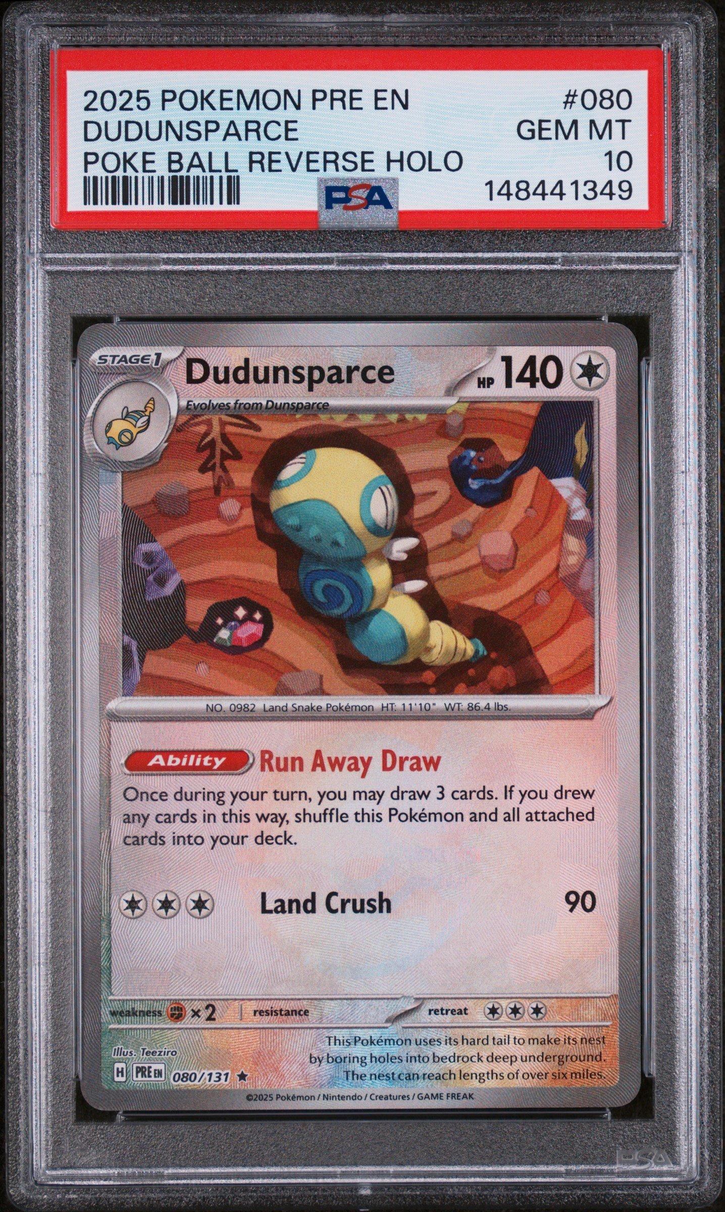 2025 Pokemon Pre En-prismatic Evolutions 080 Dudunsparce Poke Ball