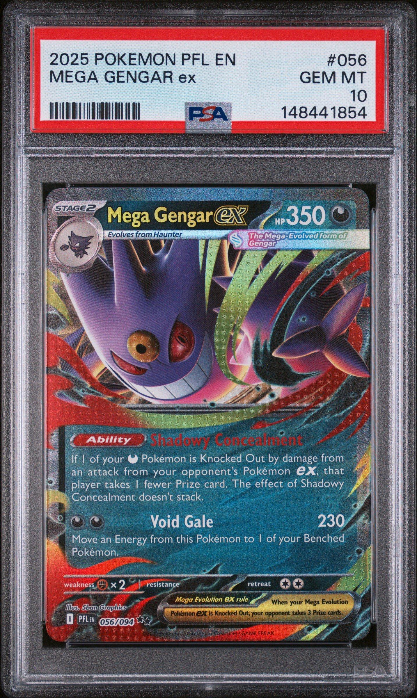 2025 Pokemon Pfl En-phantasmal Flames 056 Mega Gengar Ex PSA 10