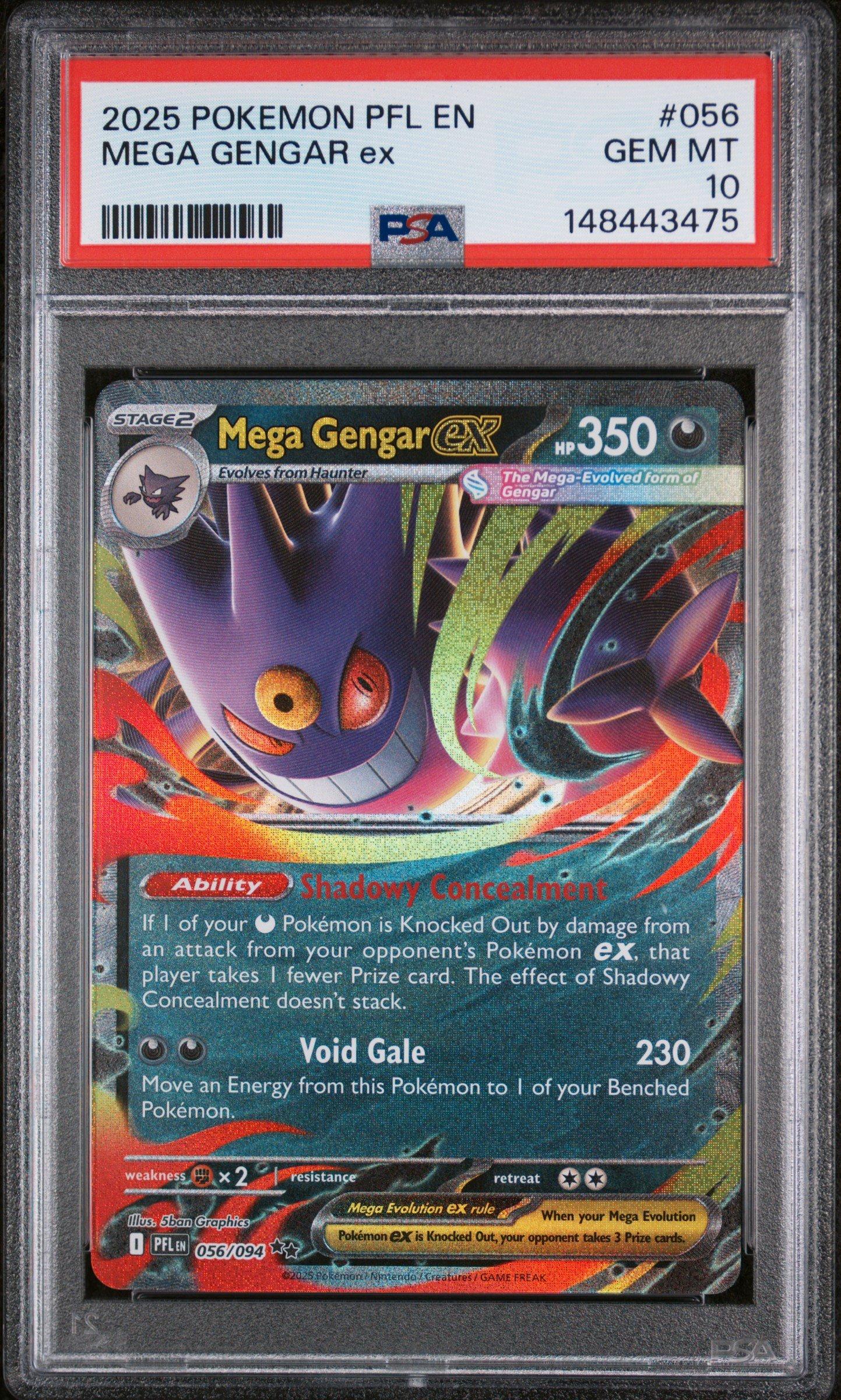 2025 Pokemon Pfl En-phantasmal Flames 056 Mega Gengar Ex PSA 10