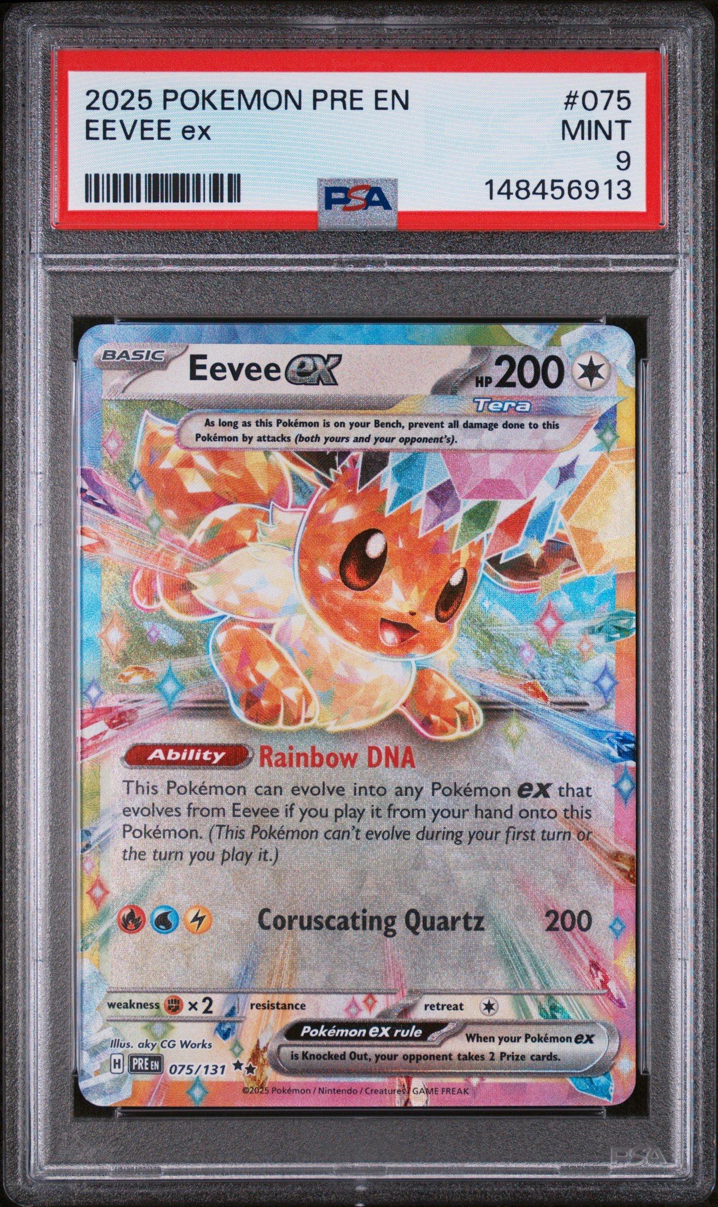 2025 ポケモンカード イーブイ #755 PSA9 2025 Pokemon Pre En-prismatic Evolutions 075 Eevee Ex PSA 9 Graded