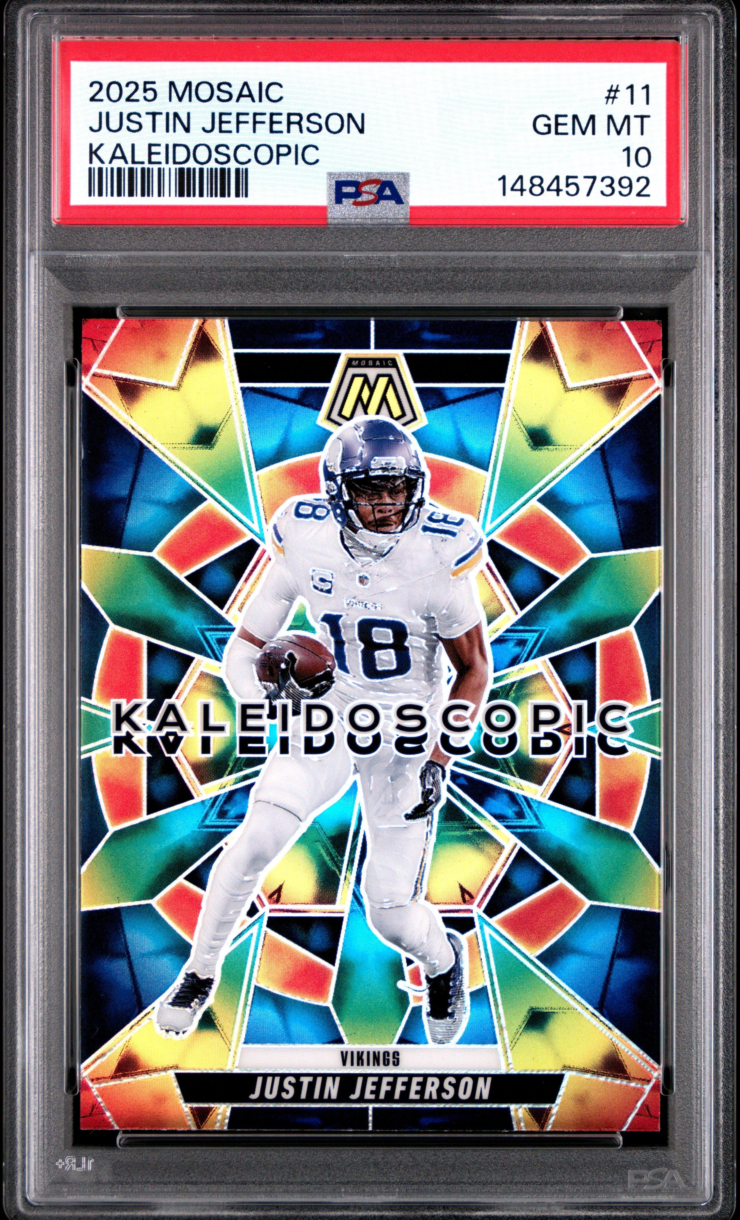 2025 Panini Mosaic Kaleidoscopic 11 Justin Jefferson PSA 10 Graded