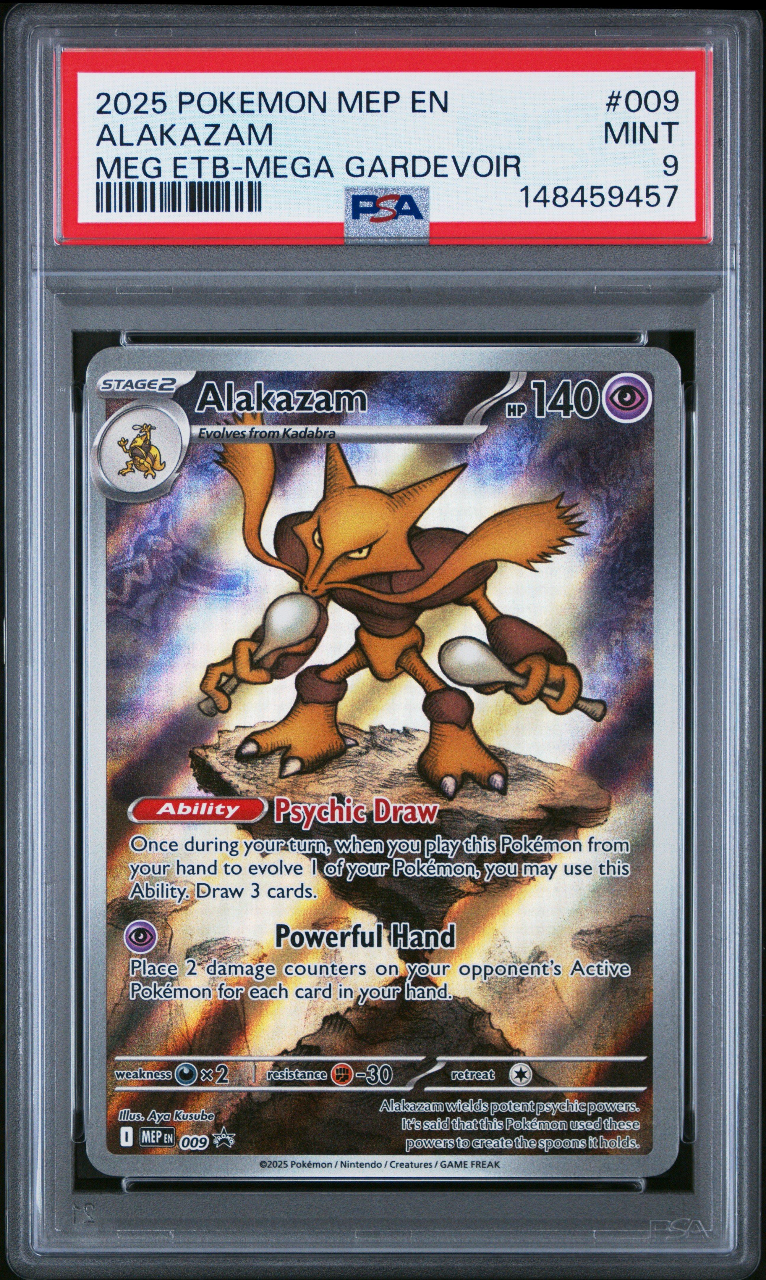2025 Pokemon Mep En-me Black Star Promo 009 Alakazam Mega