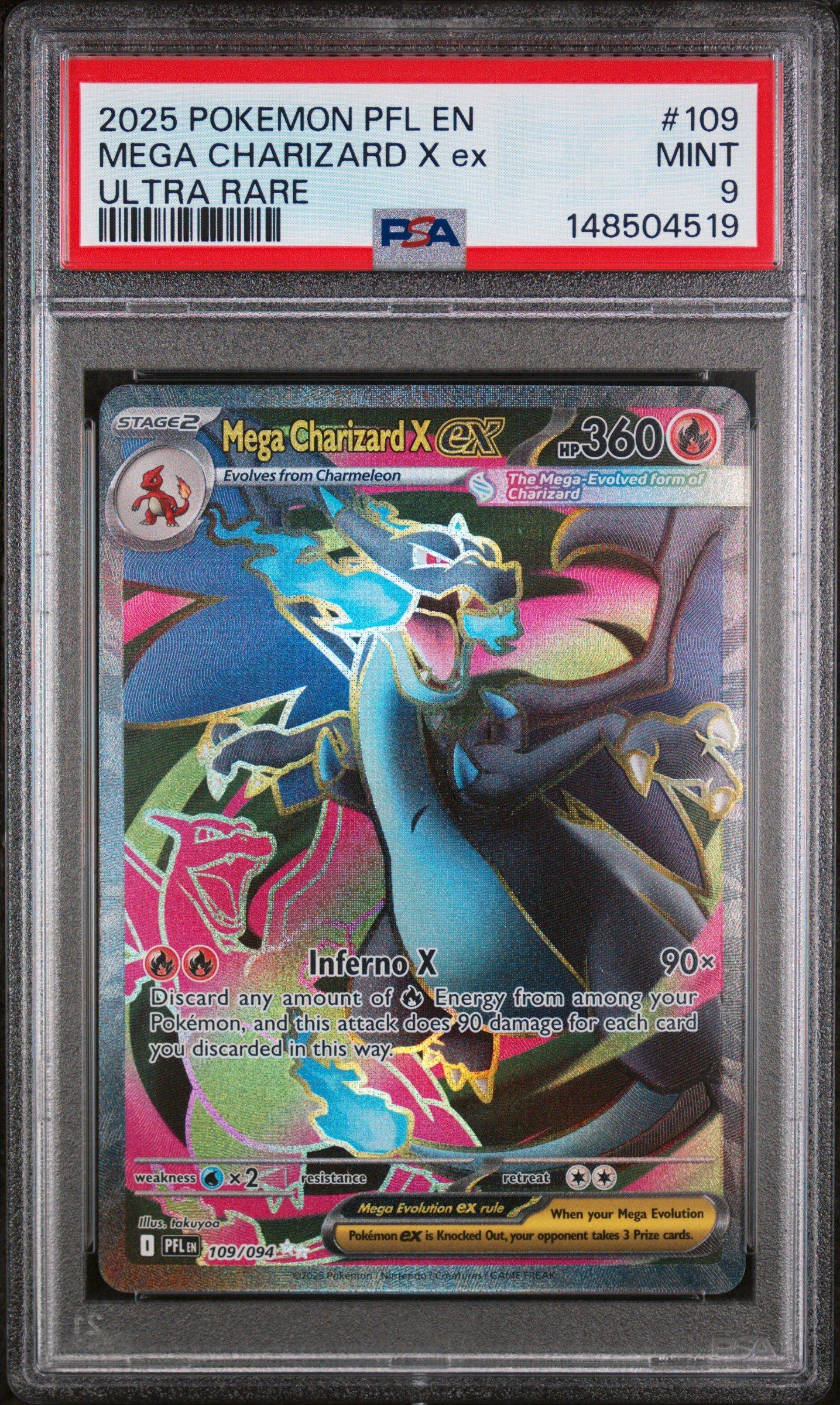 2025 Pokemon Pfl En-phantasmal Flames 109 Mega Charizard X Ex