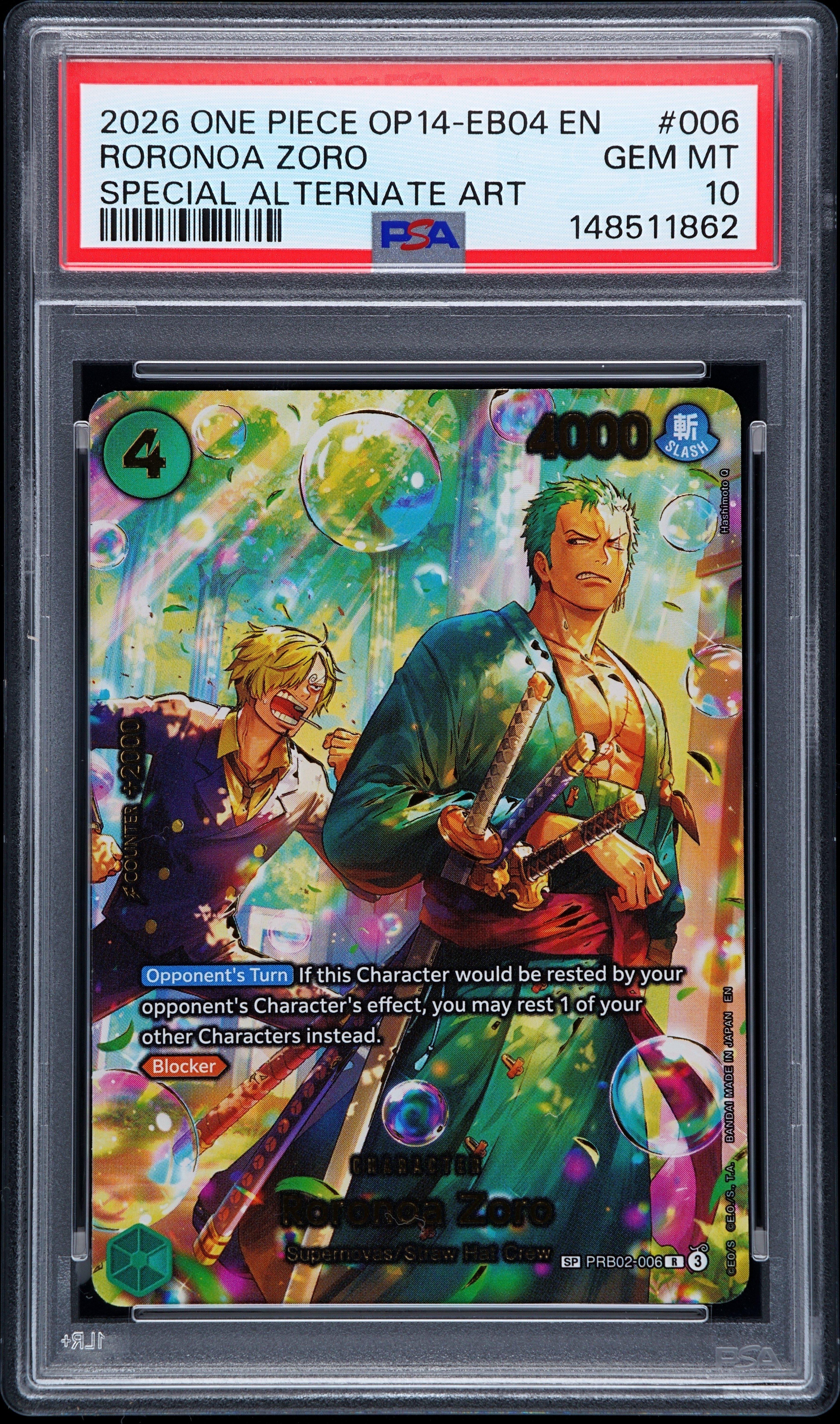 2026 One Piece Op14-eb04-the Azure Sea's Seven 006 Roronoa Zoro
