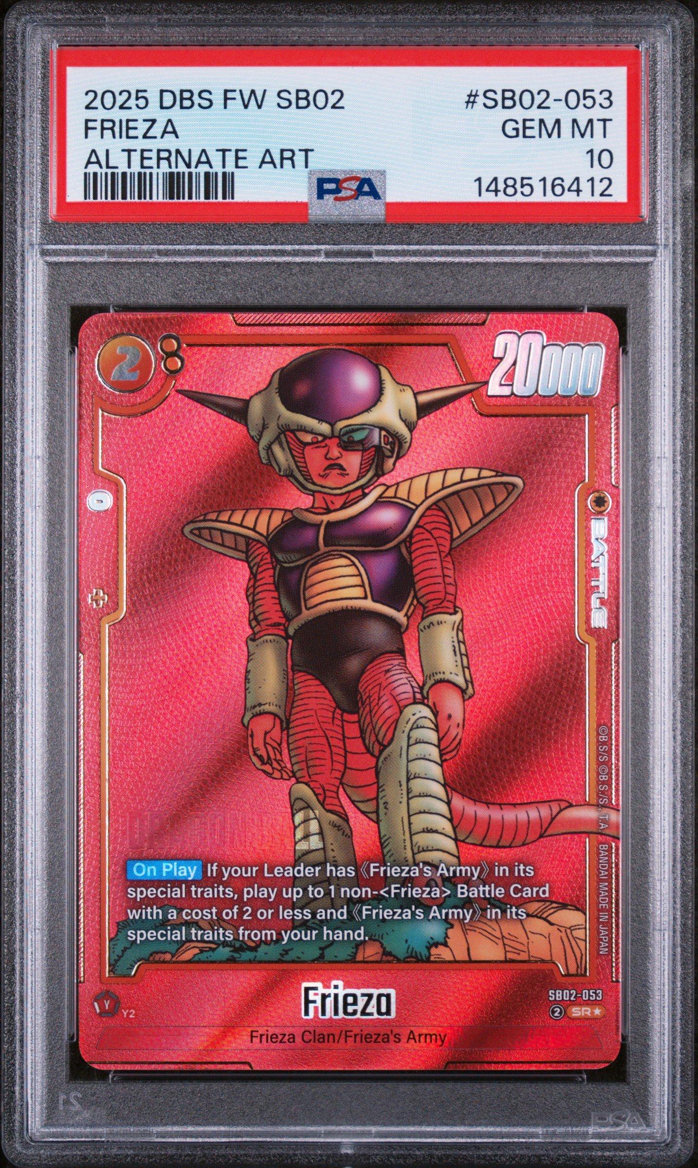 dragon ball super card game frieza 2025 Fusion World Manga Booster 02 Sb02-053 Alternate Art PSA 10 Dragon Ball Fusion world Set