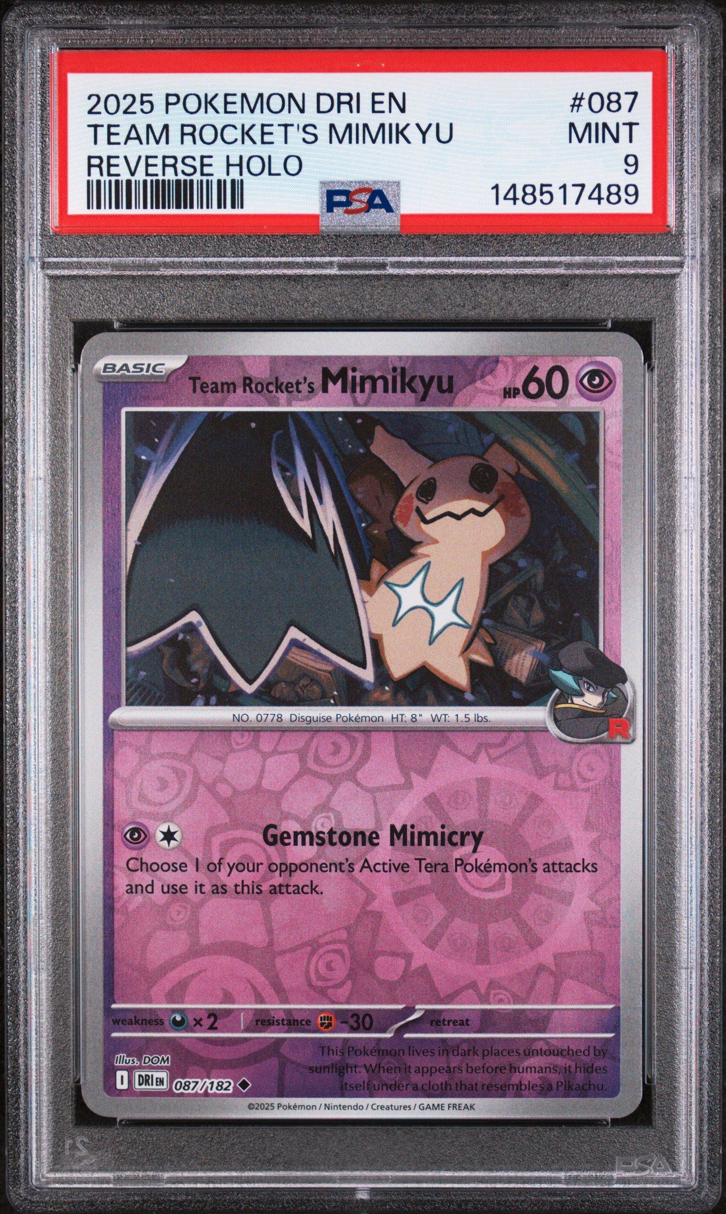 2025 Pokemon Dri En-destined Rivals 087 Team Rocket's Mimikyu