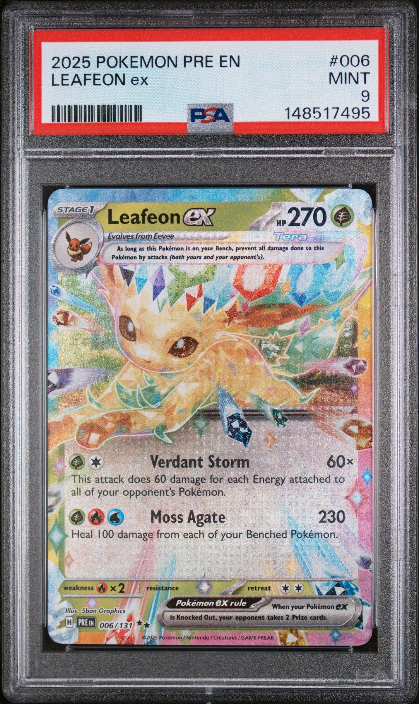 2025 Pokemon Pre En-prismatic Evolutions 006 Leafeon Ex PSA 9