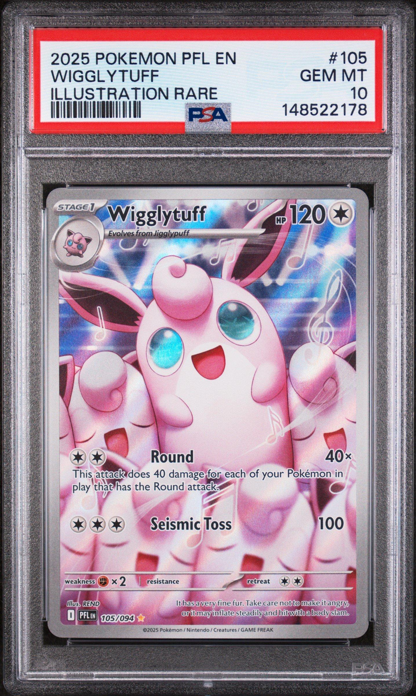 2025 Pokemon Pfl En-phantasmal Flames 105 Wigglytuff Illustration