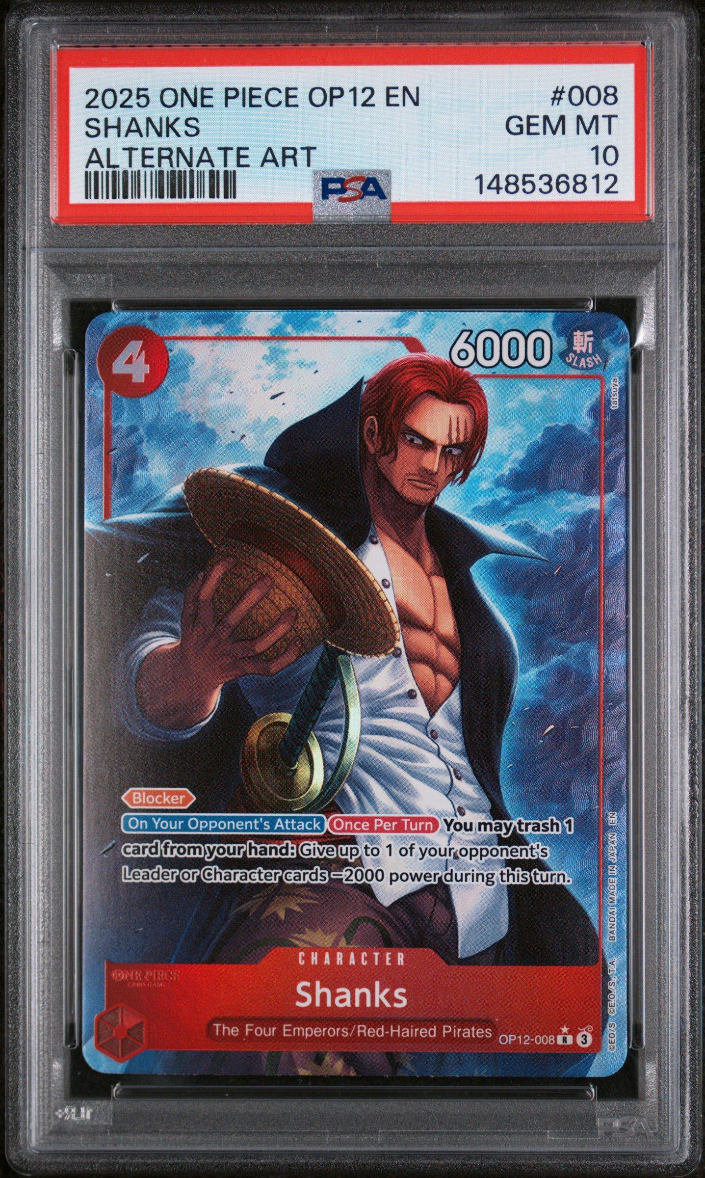 2025 One Piece Op12-legacy Of The Master 008 Shanks Alternate Art