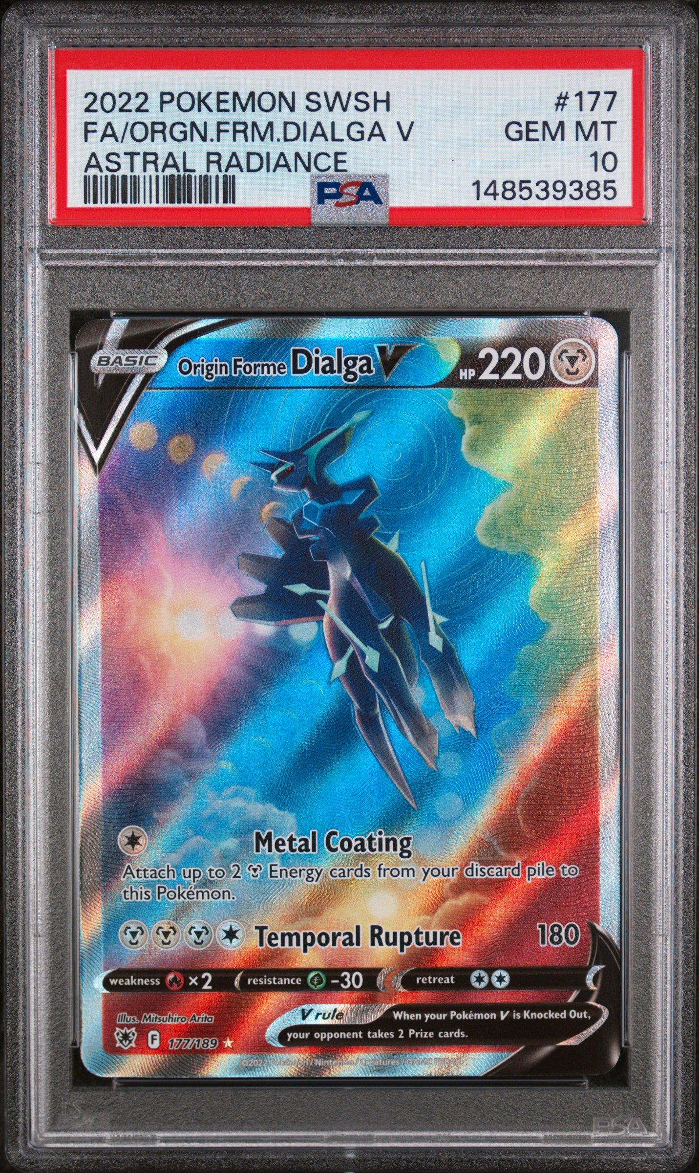dialga pokemon card full art 2022 Pokemon Sword & Shield Astral Radiance 177 Full Art/origin Forme  Dialga V PSA 10