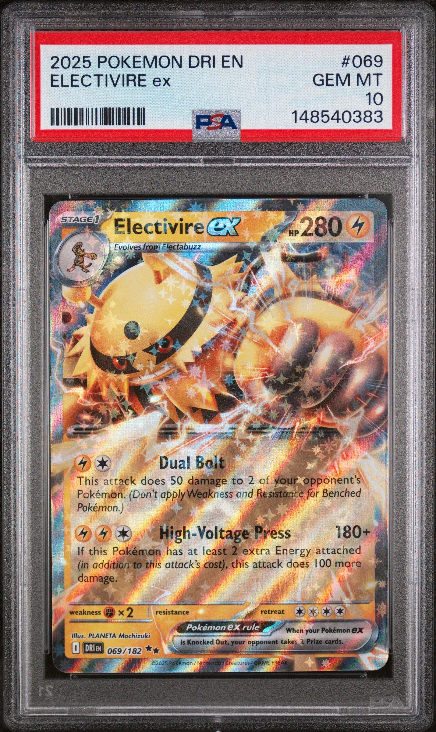 2025 Pokemon Dri En-destined Rivals 069 Electivire Ex PSA 10
