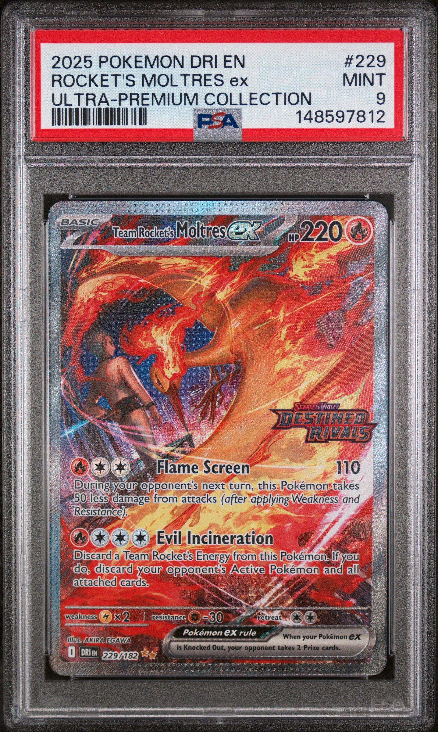 2025 Pokemon Dri En-destined Rivals 229 Team Rocket's Moltres Ex