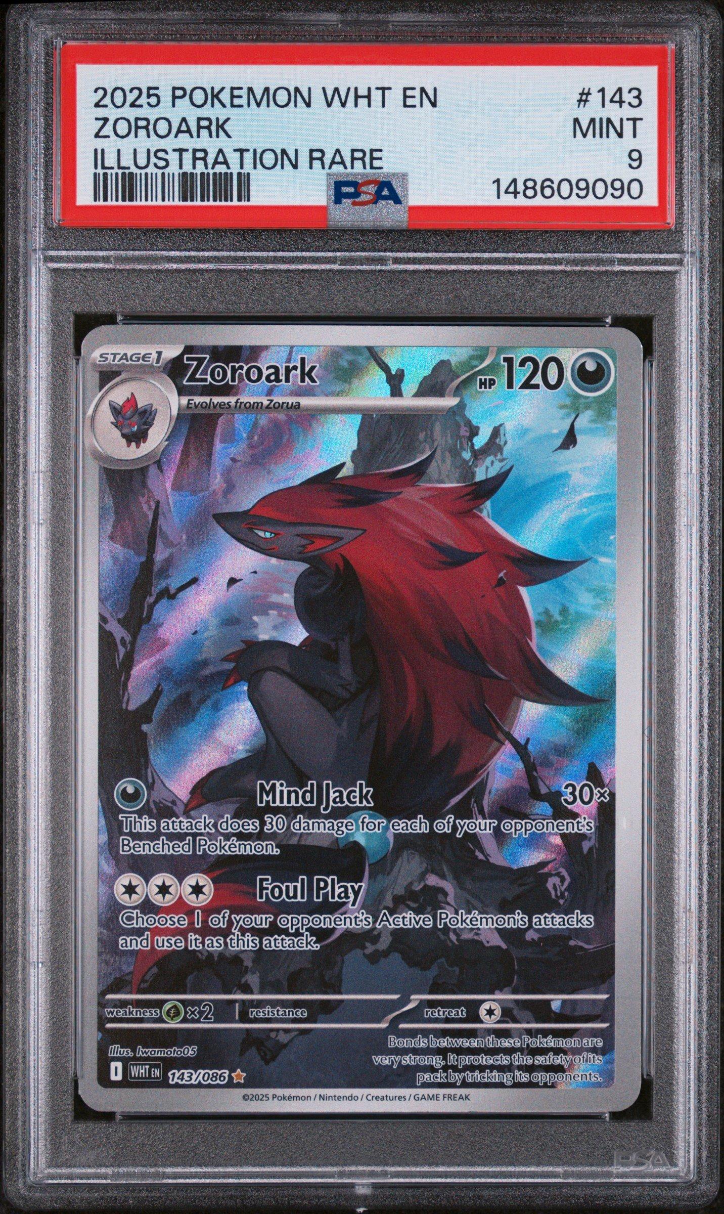 2025 Pokemon Wht En-white Flare 143 Zoroark Illustration Rare PSA