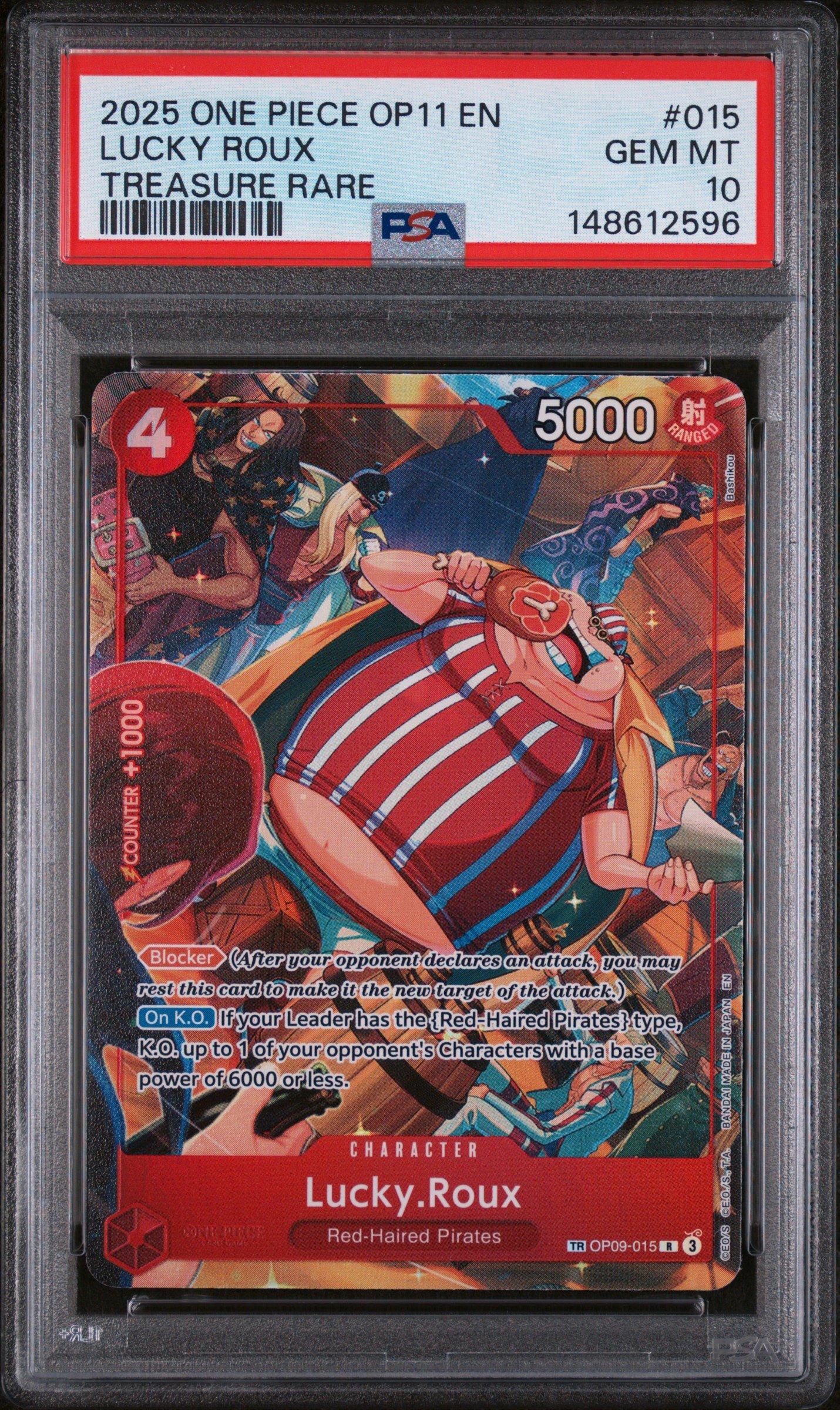 2025 One Piece Op11-a Fist Of Divine Speed 015 Lucky Roux Treasure