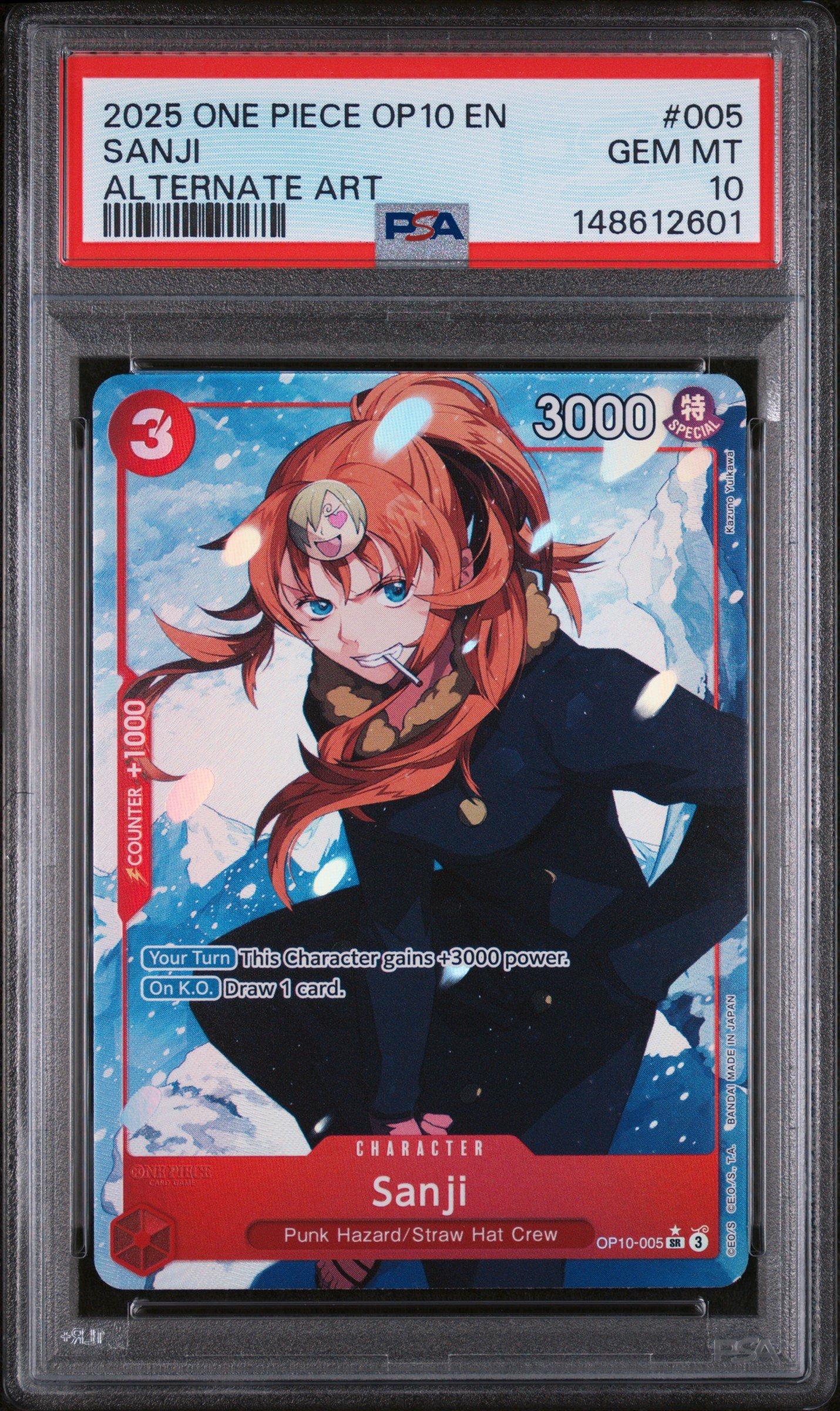 PSA10 2025 ワンピース コビー ALTERNATE ART　サン五郎 2025 One Piece Op10-royal Blood 005 Sanji Alternate Art PSA 10