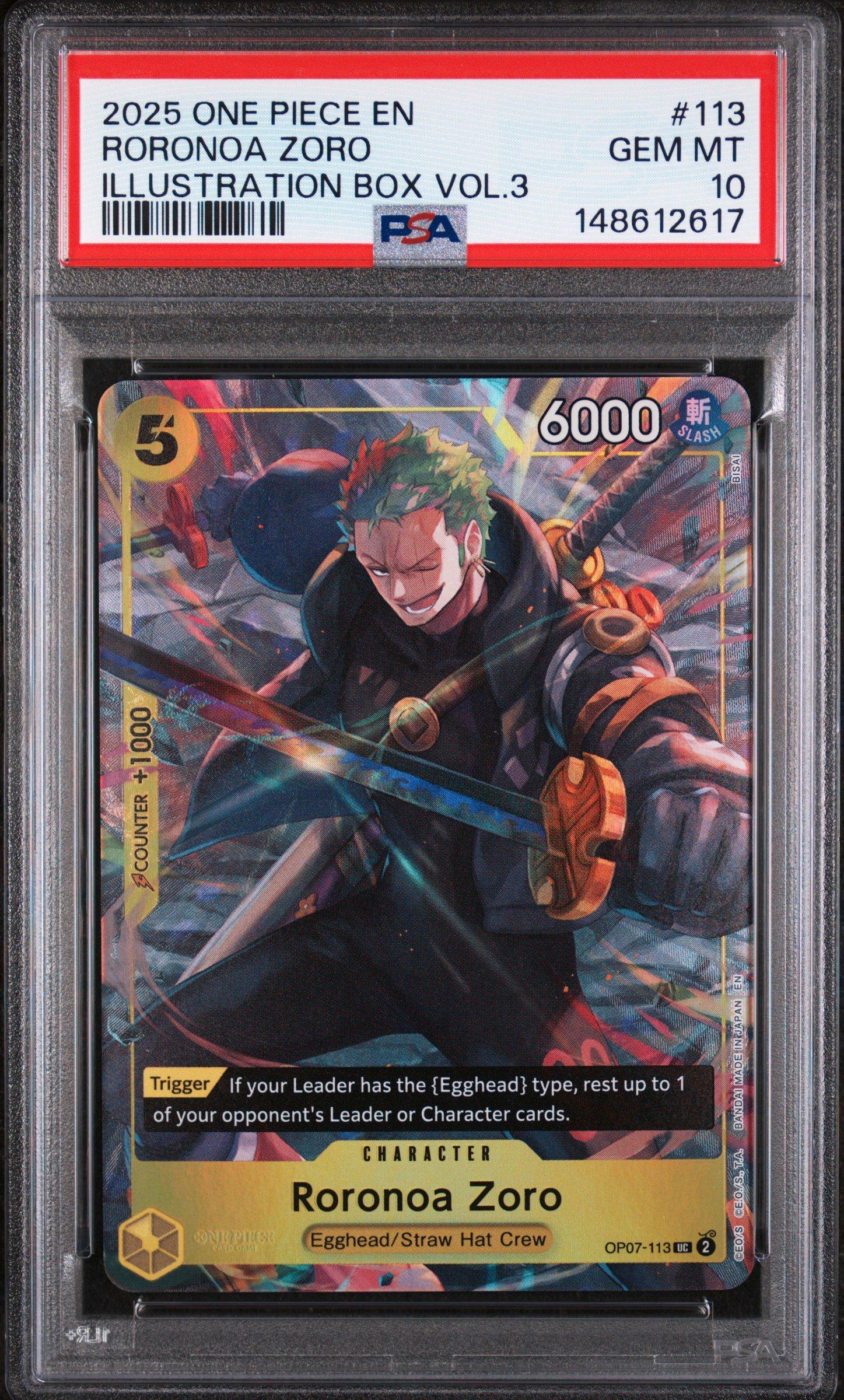 2025 One Piece Promos 113 Roronoa Zoro Illustration Box Vol.3 PSA