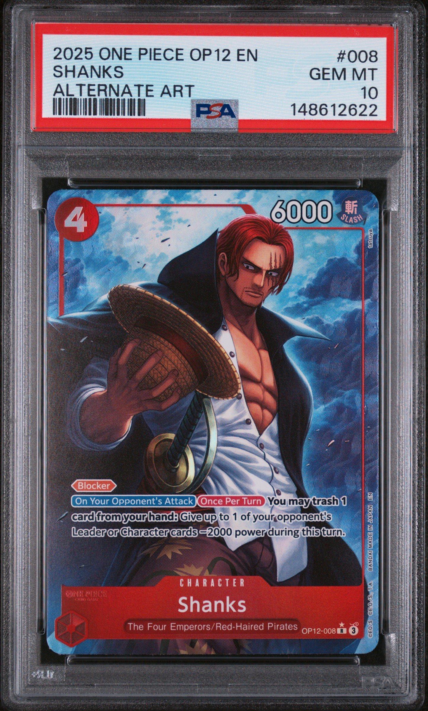 2025 One Piece Op12-legacy Of The Master 008 Shanks Alternate Art