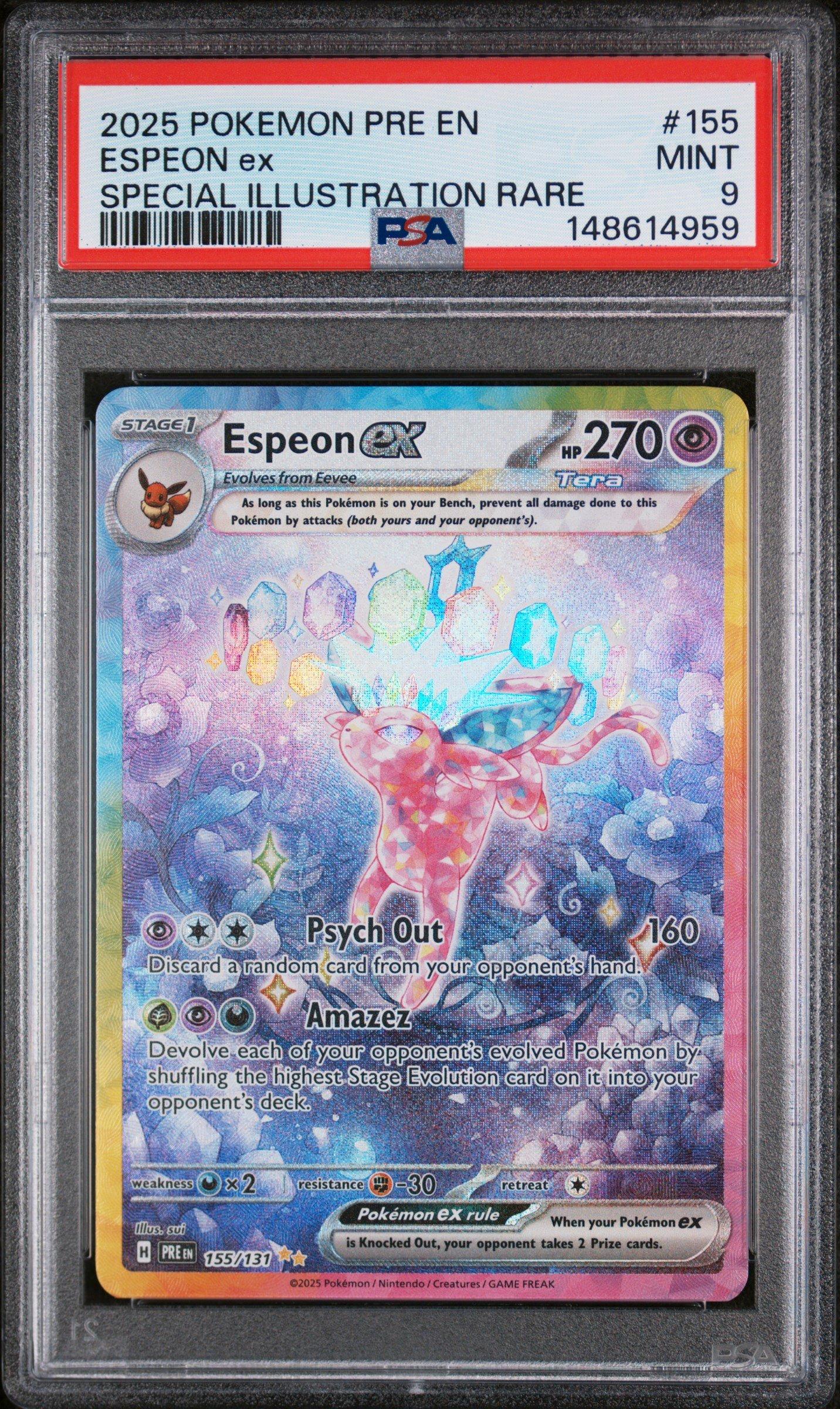 2025 Pokemon Pre En-prismatic Evolutions 155 Espeon Ex Special