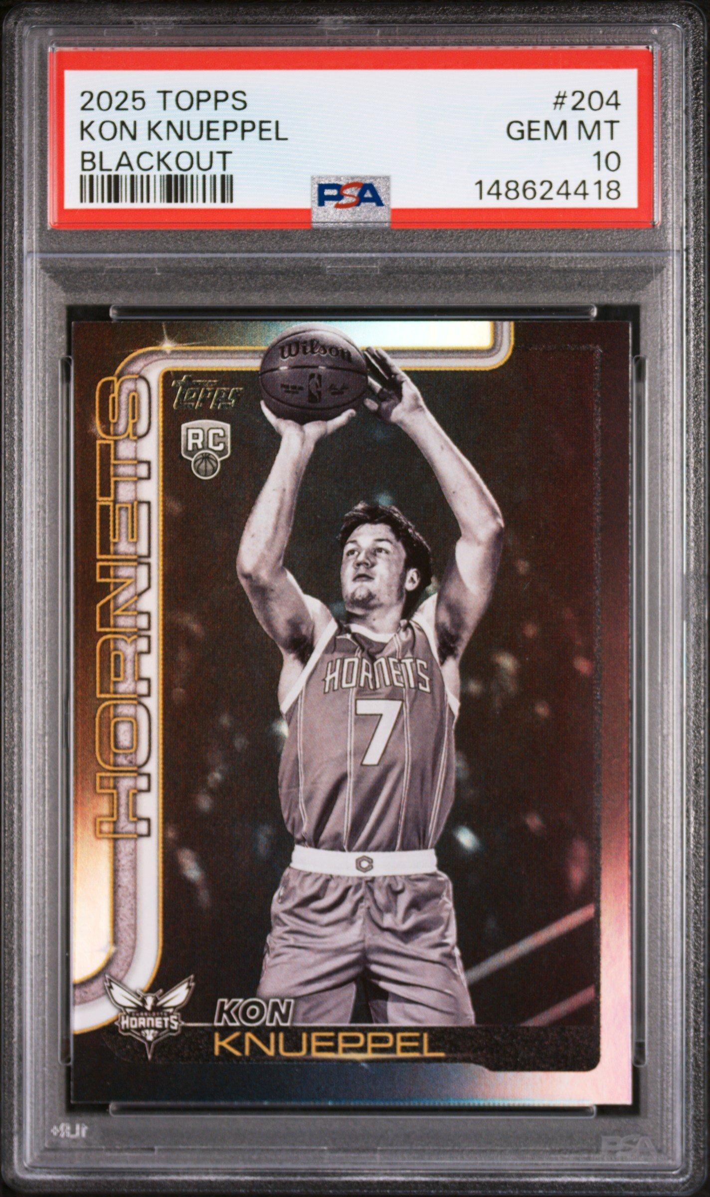 2025 Topps 204 Kon Knueppel Blackout PSA 10 Graded Card | GameStop