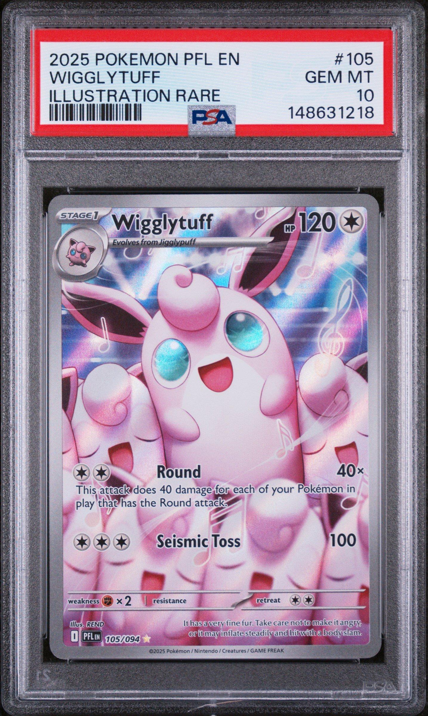2025 Pokemon Pfl En-phantasmal Flames 105 Wigglytuff Illustration