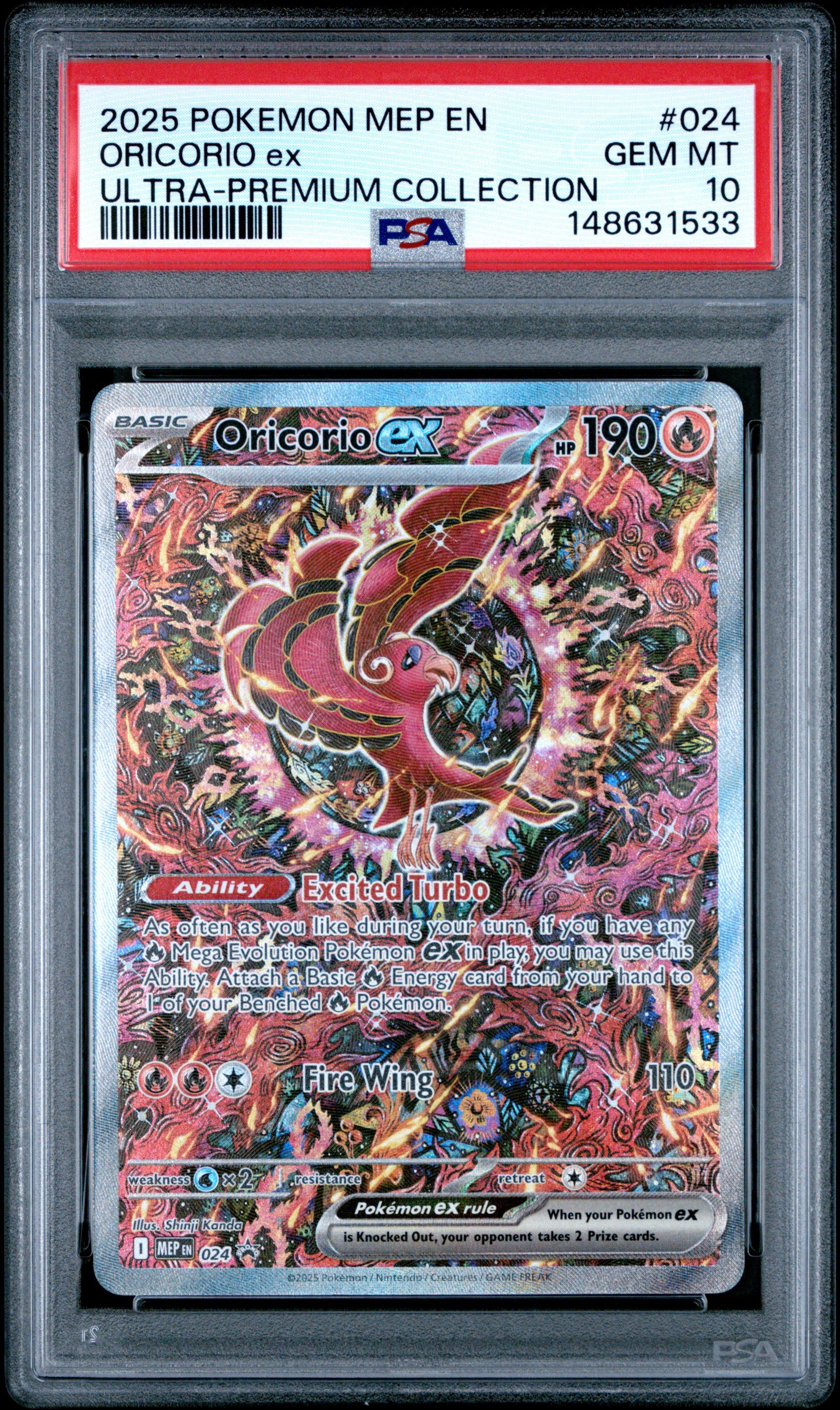 2025 Pokemon Mep En-me Black Star Promo 024 Oricorio Ex Mega