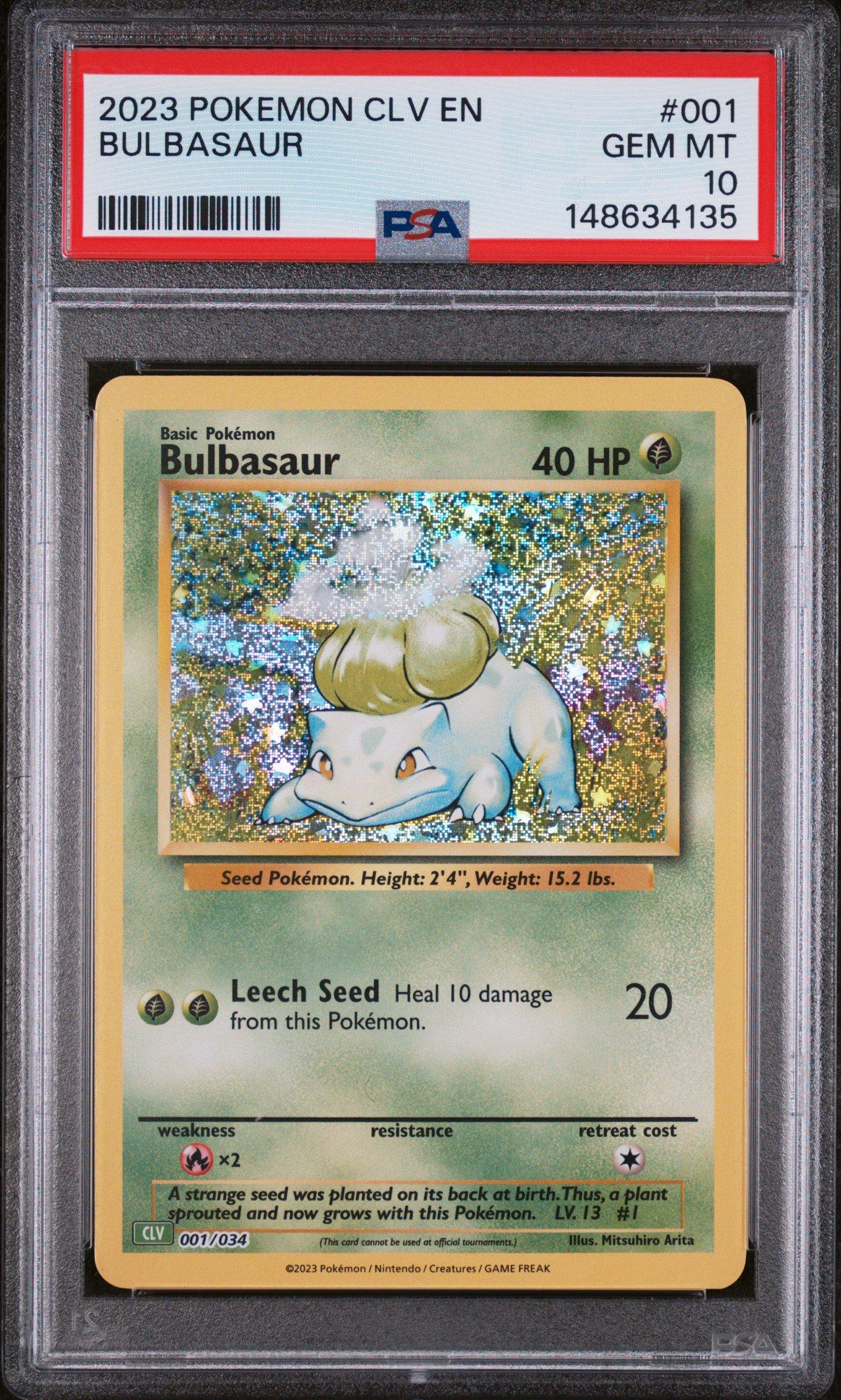 2023 Pokemon Clv-trading Card Game Classic Venusaur & Lugia Ex Deck 001 Bulbasaur PSA 10