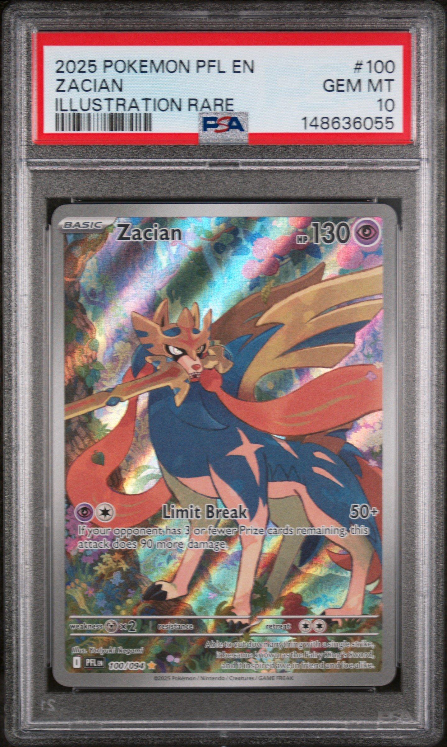 2025 Pokemon Pfl En-phantasmal Flames 100 Zacian Illustration Rare