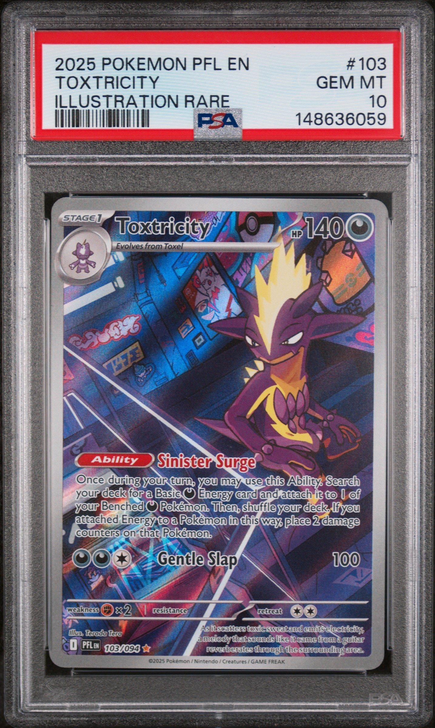 pokemon toxtricity card 2025 Pfl En-phantasmal Flames 103 Illustration Rare PSA 10 Graded Fx2 / None / 2 Deck Exclusives Singles Pokémon Singles - Toxtricity -