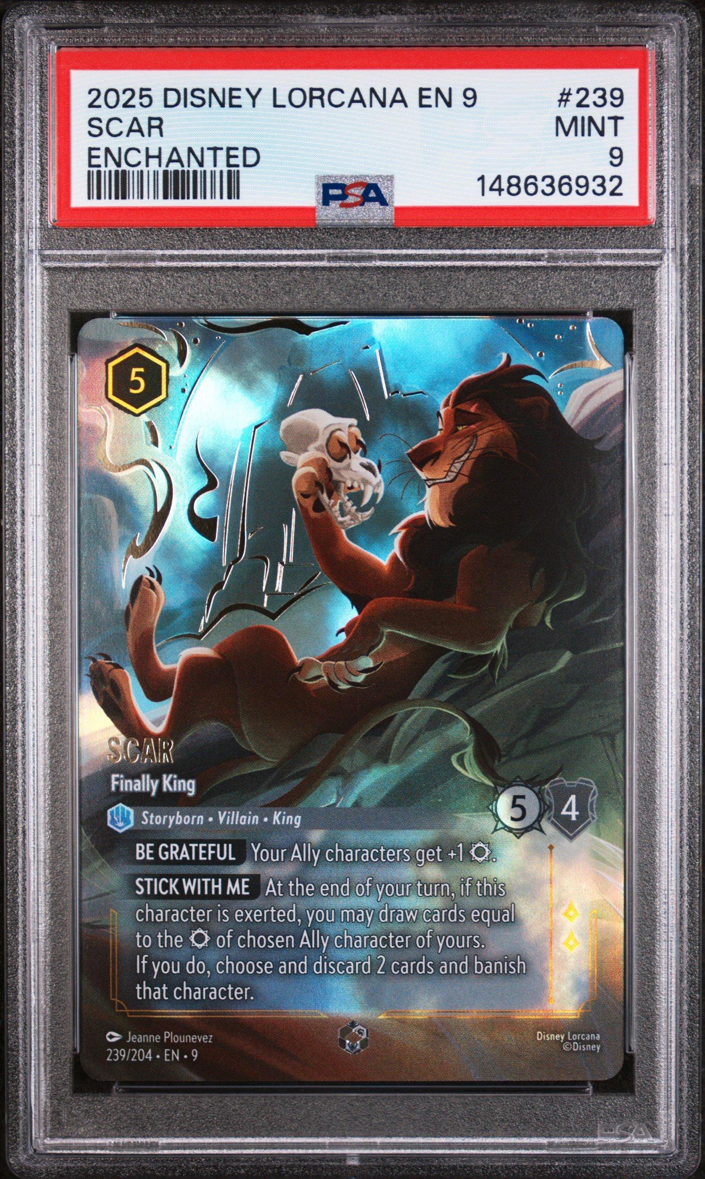 2025 Disney Lorcana En 9-fabled 239 Scar - Finally King Enchanted PSA 9  Graded Card | GameStop