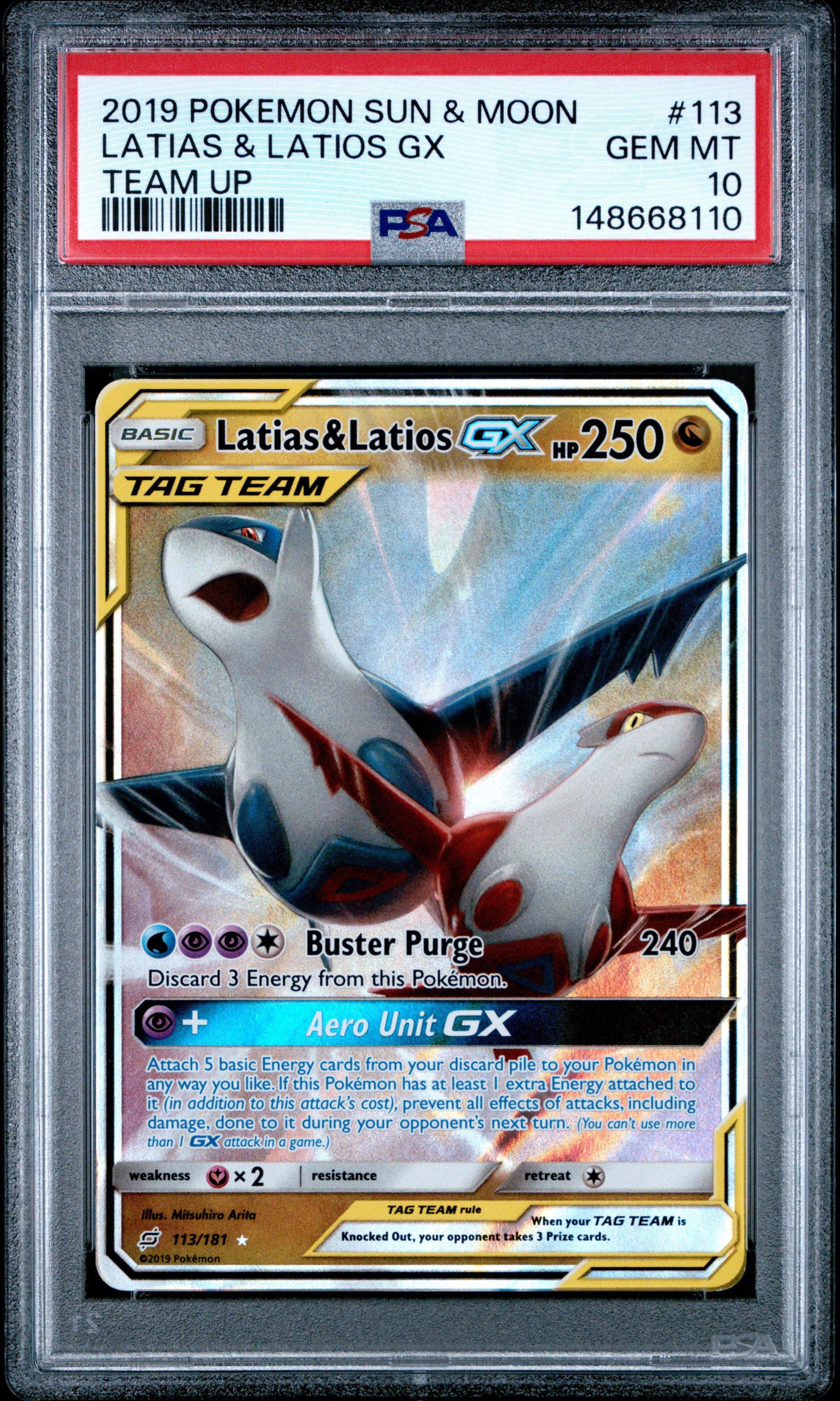 Latias Latios Gx 113 PSA 10 Pokemon graded card