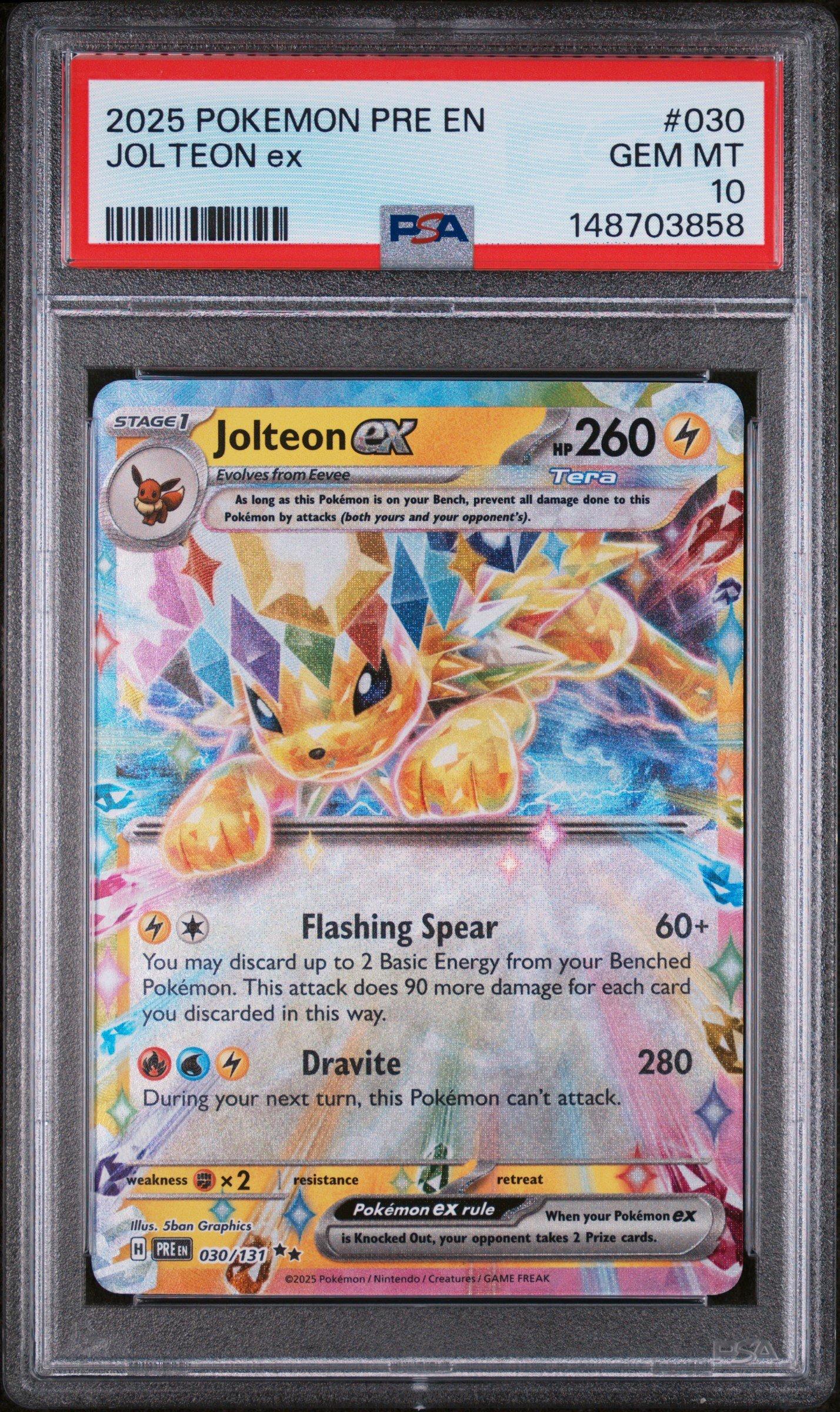 2025 Pokemon Pre En-prismatic Evolutions 030 Jolteon Ex PSA 10
