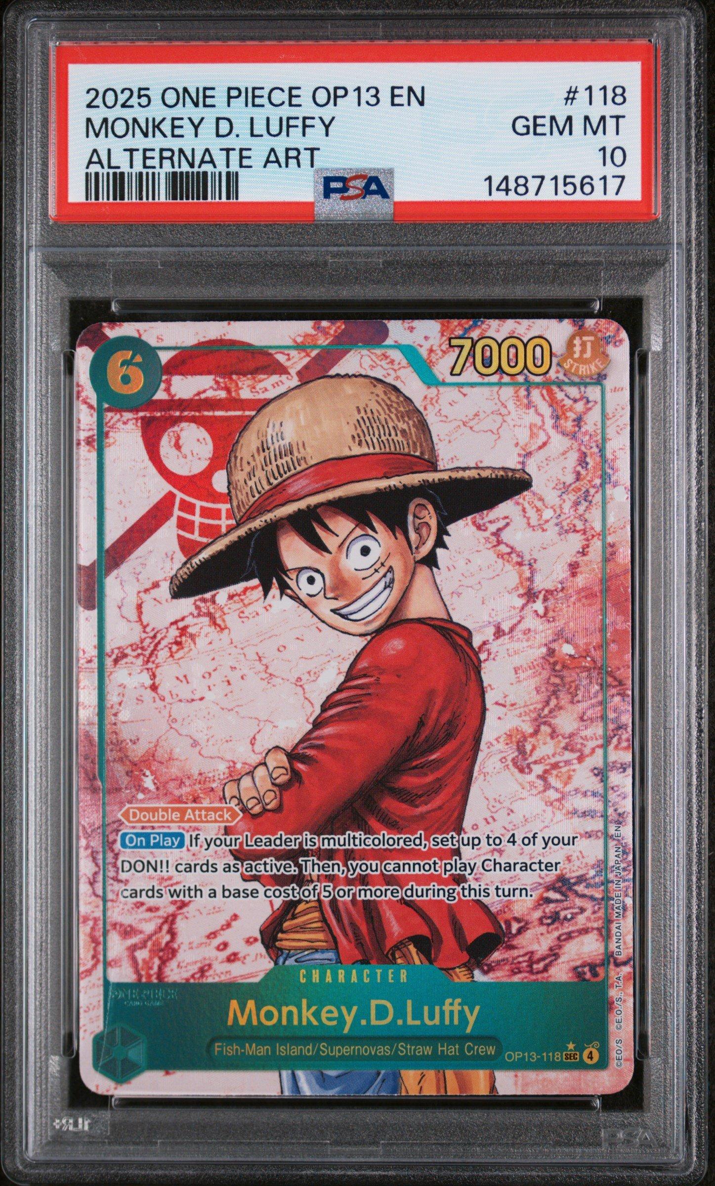 ワンピースカードゲーム モンキー・D・ルフィ OP13-118 PSA10 2025 One Piece Op13-carrying On His Will 118 Monkey D. Luffy