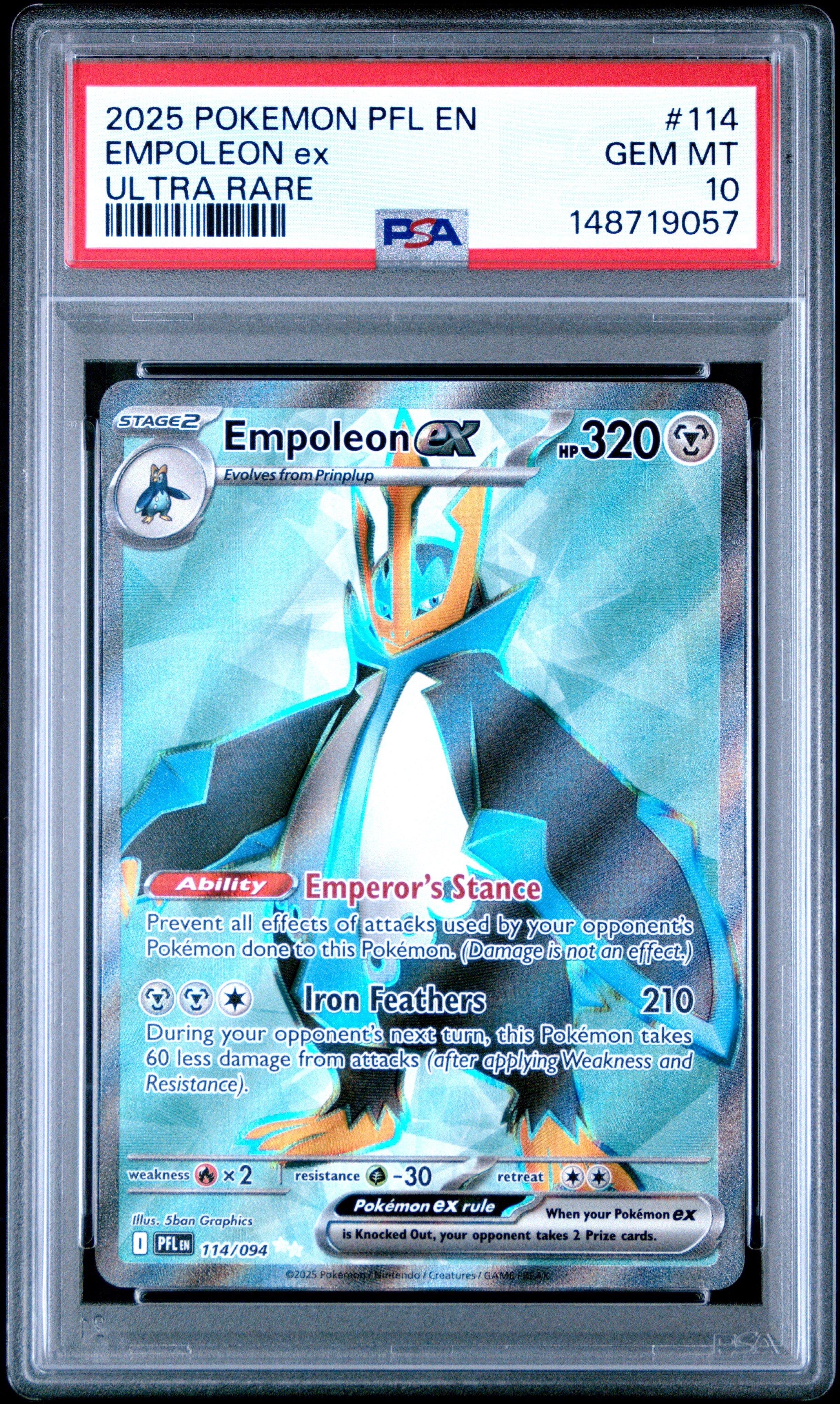 2025 Pokemon Pfl En-phantasmal Flames 114 Empoleon Ex Ultra Rare PSA 10  Graded Card | GameStop
