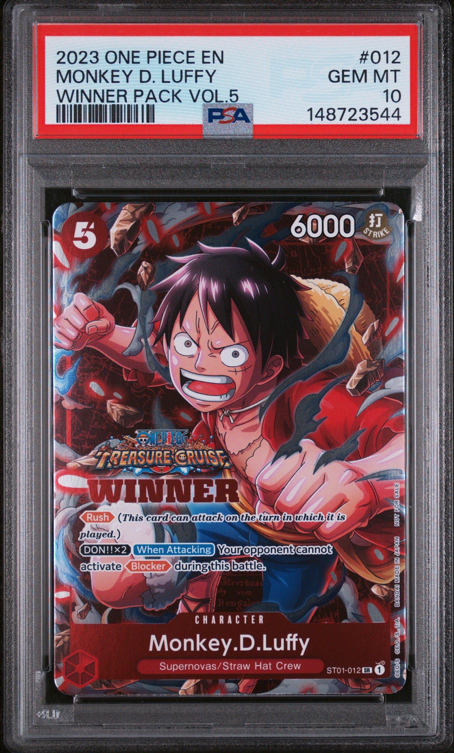 2023 One Piece Promos 012 Monkey D. Luffy Winner Pack Vol.5 PSA 10