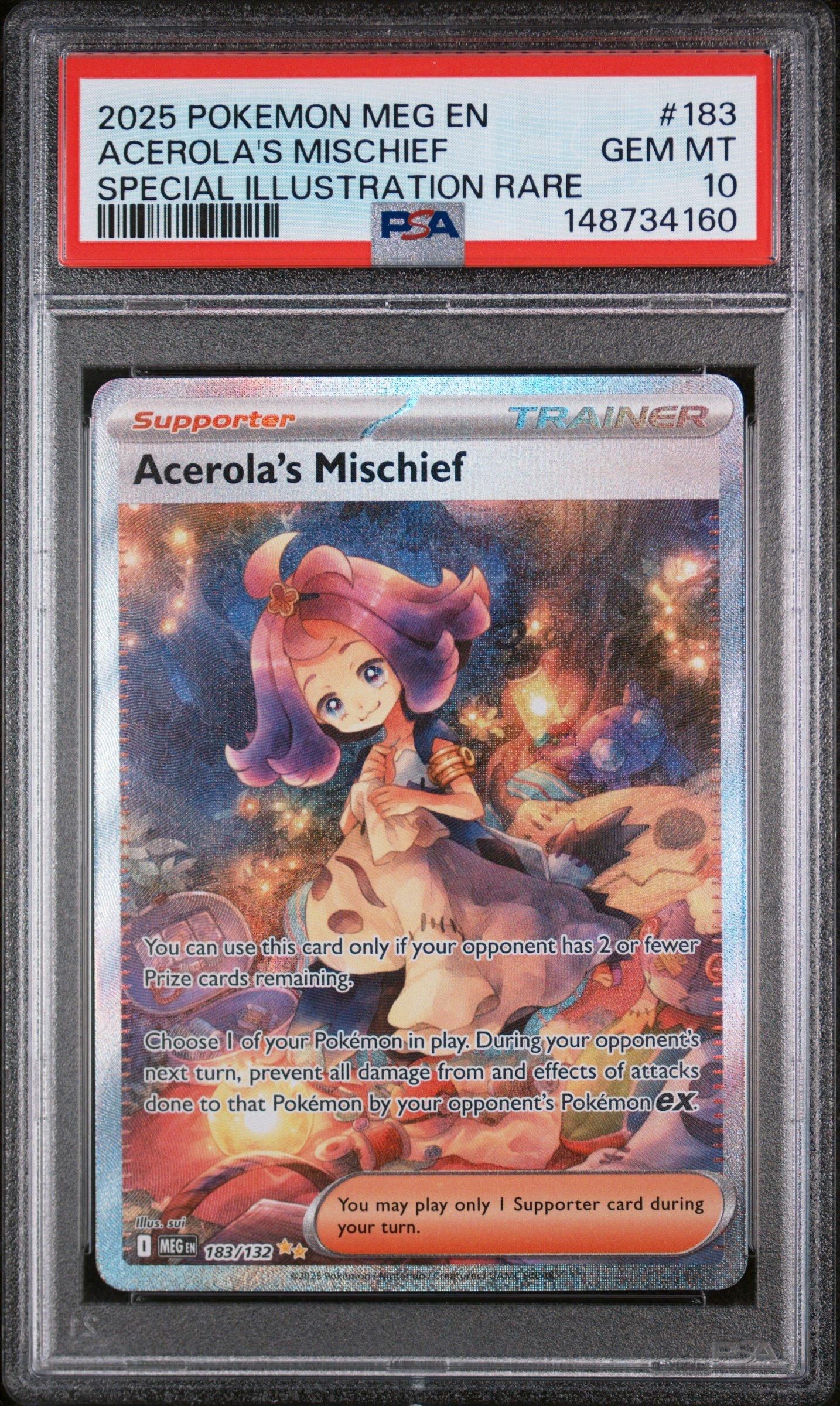 ポケモンカード PSA 10 2025 Pokemon Meg En-mega Evolution 183 Acerola's Mischief Special