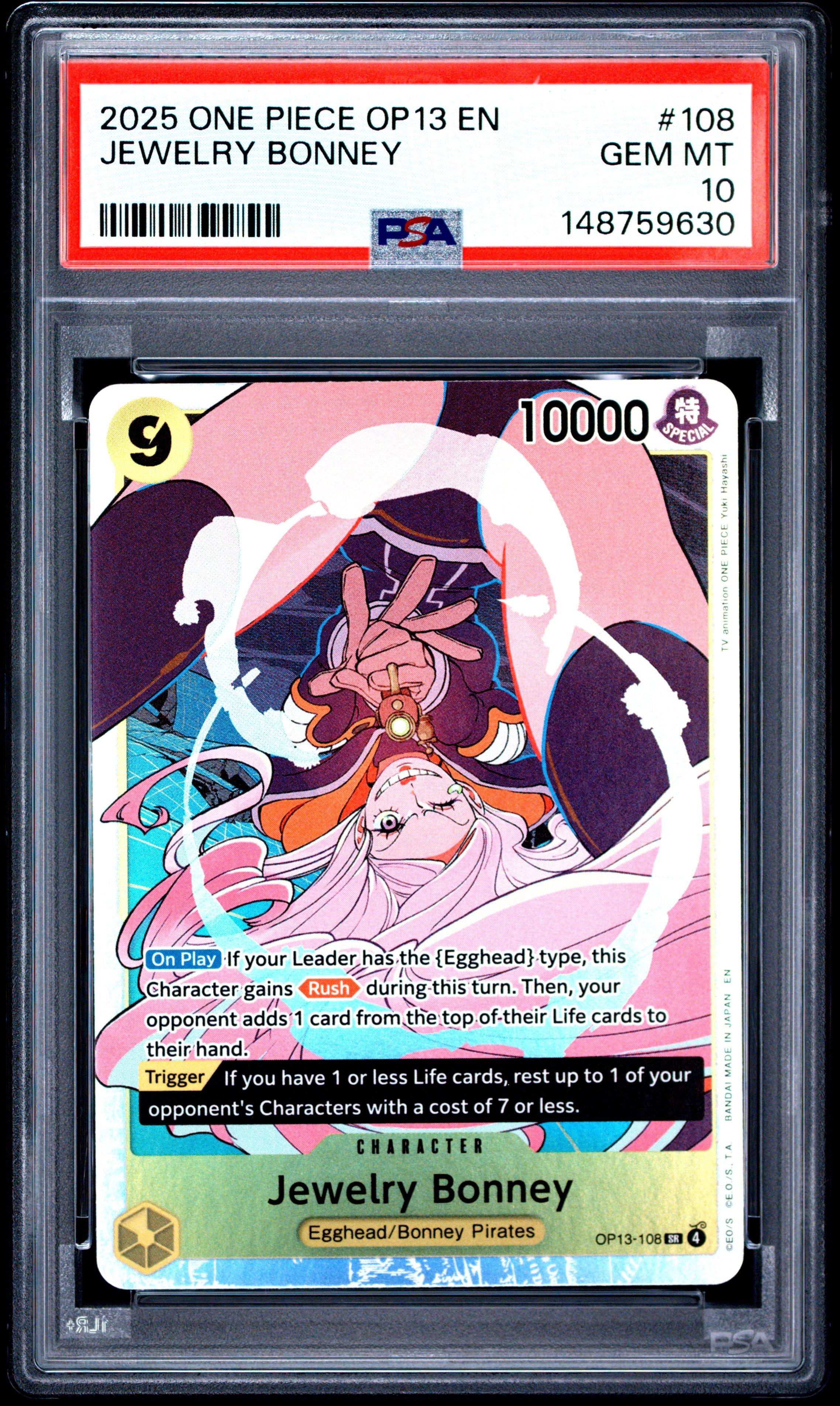 2025 One Piece Op13-carrying On His Will 108 Jewelry Bonney PSA 10 Graded  Card | GameStop