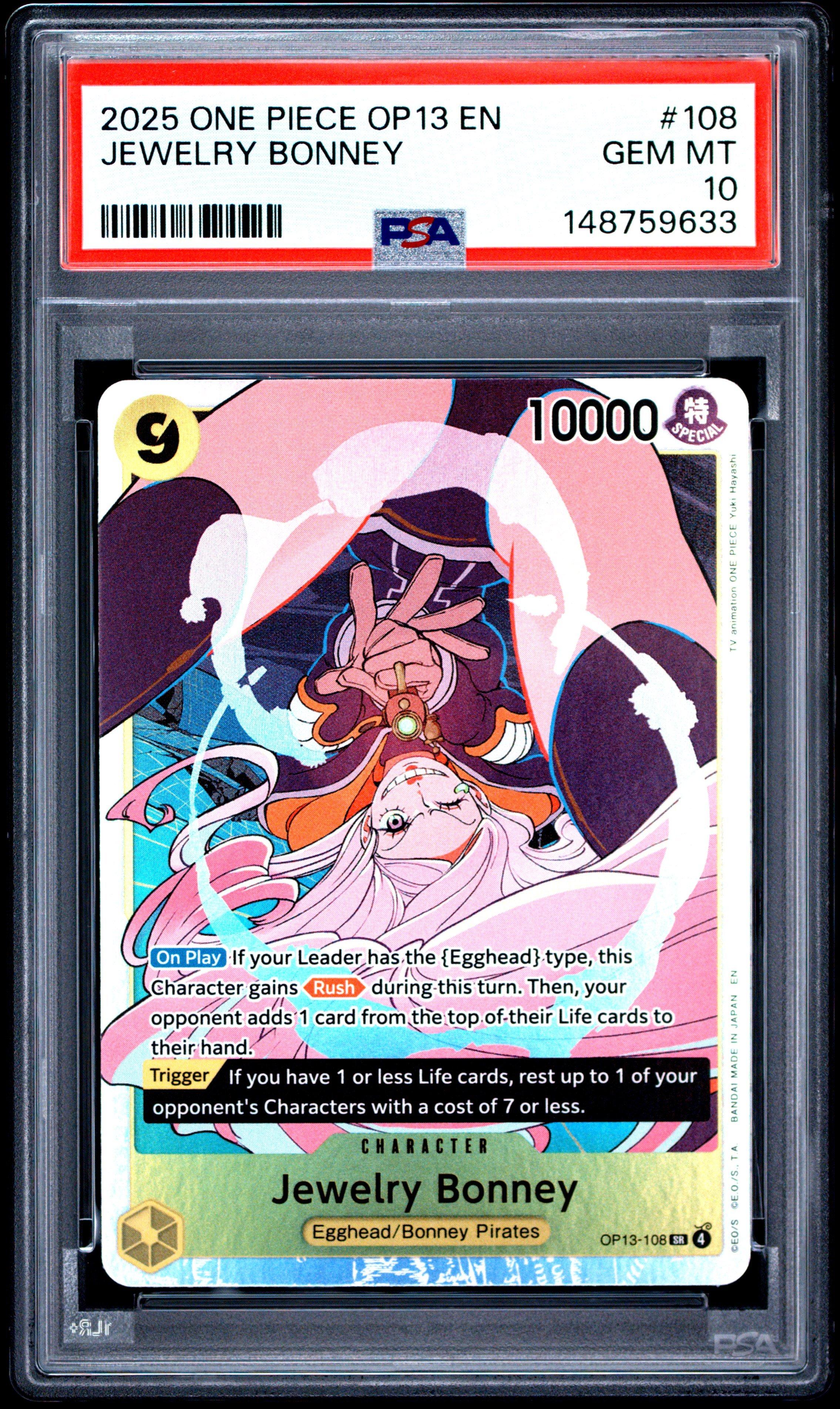 2025 ONE PIECE JEWELRY BONNEY PSA10 2枚組 2025 One Piece Op13-carrying On His Will 108 Jewelry Bonney PSA 10