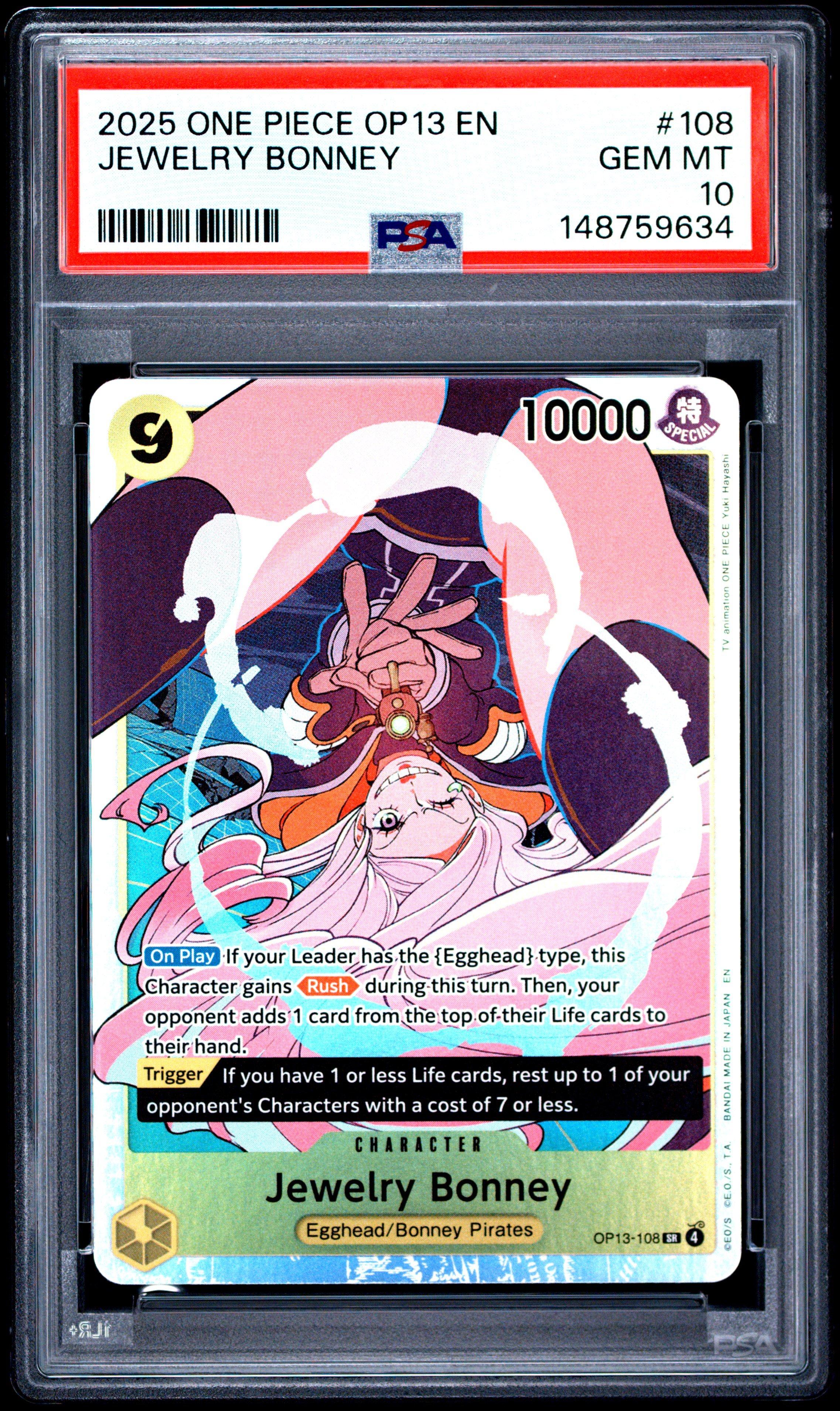 2025 One Piece Op13-carrying On His Will 108 Jewelry Bonney PSA 10 Graded  Card | GameStop