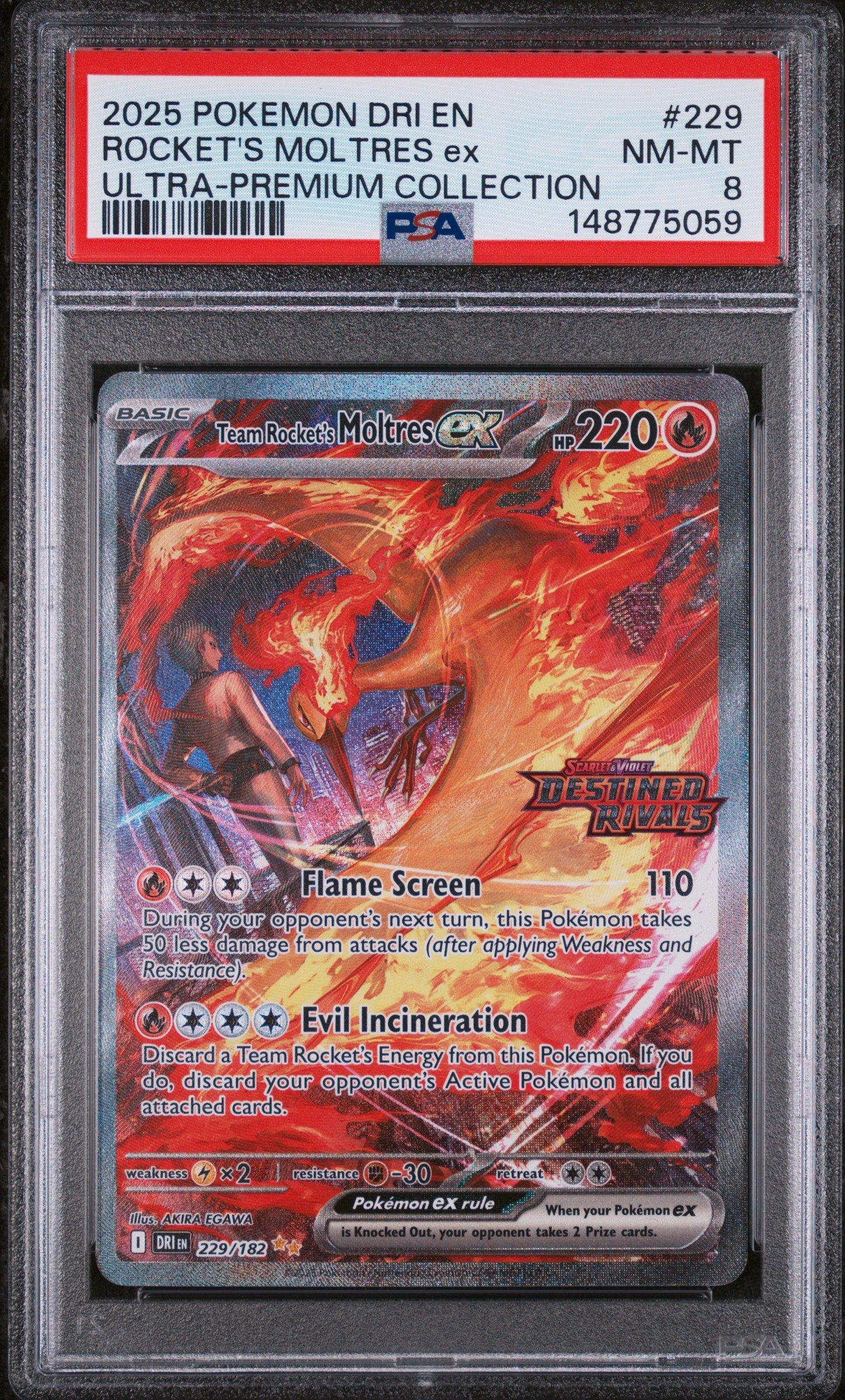 2025 Pokemon Dri En-destined Rivals 229 Team Rocket's Moltres Ex