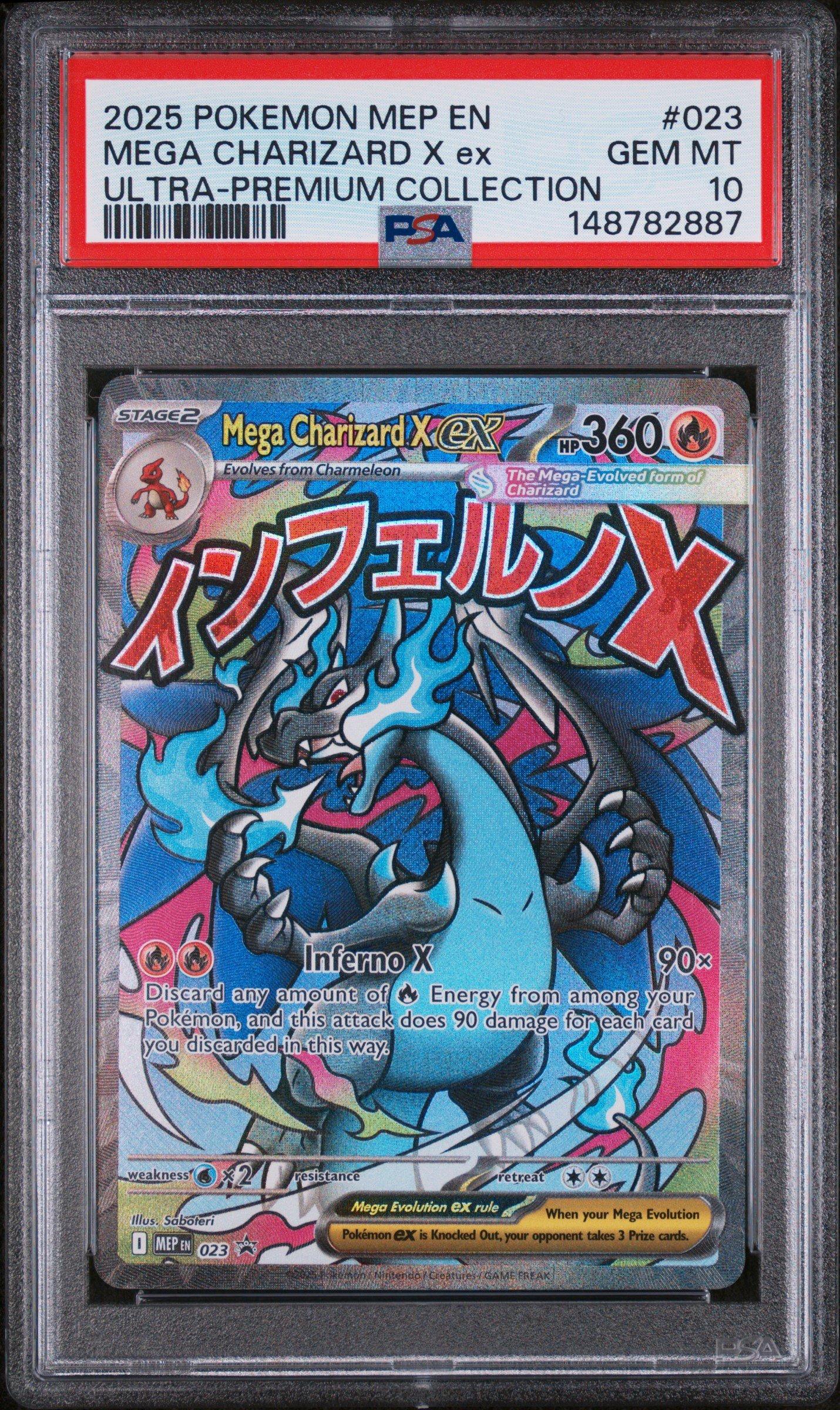 2025 Pokemon Mep En-me Black Star Promo 023 Mega Charizard X Ex