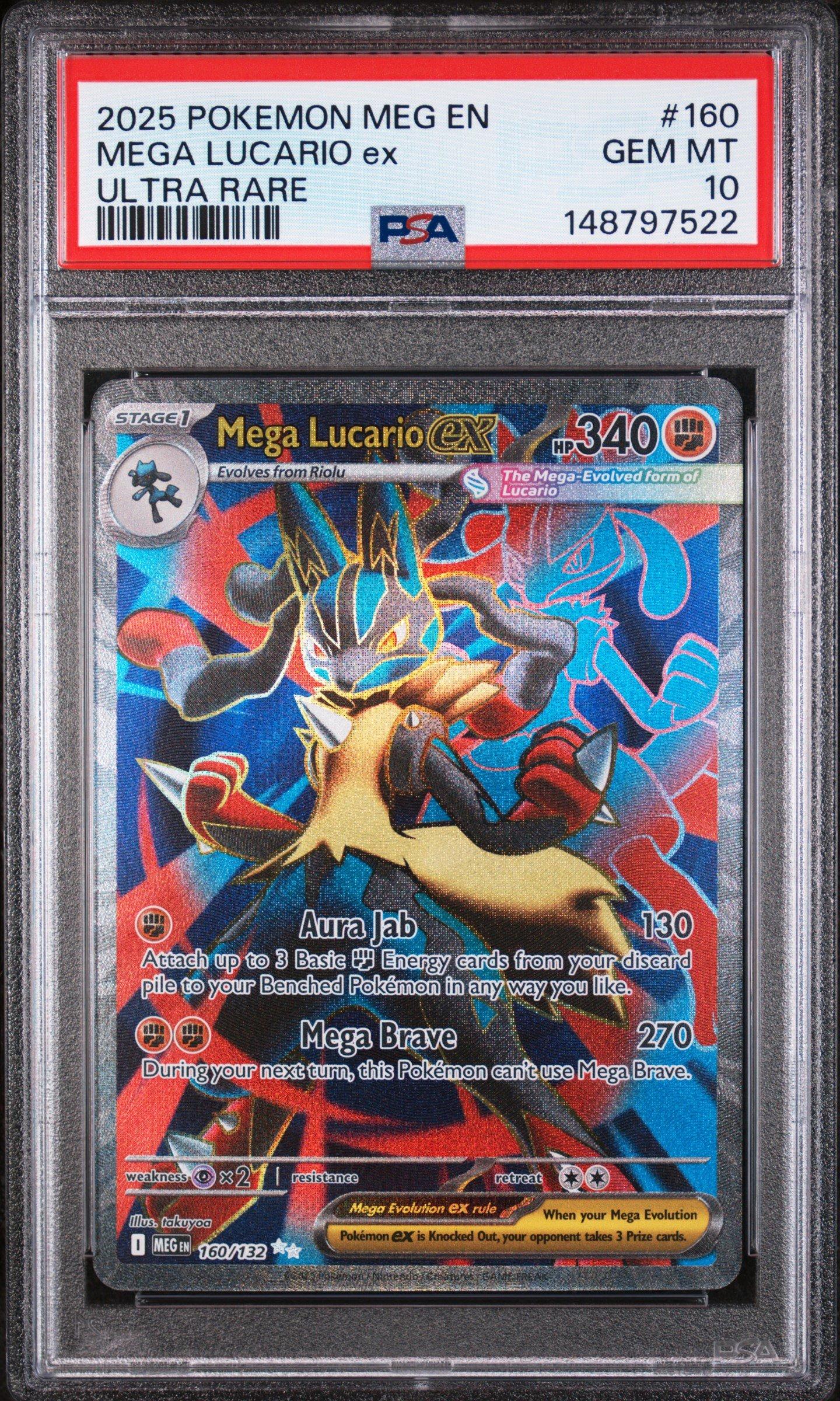 2025 Pokemon Meg En-mega Evolution 160 Mega Lucario Ex Ultra Rare