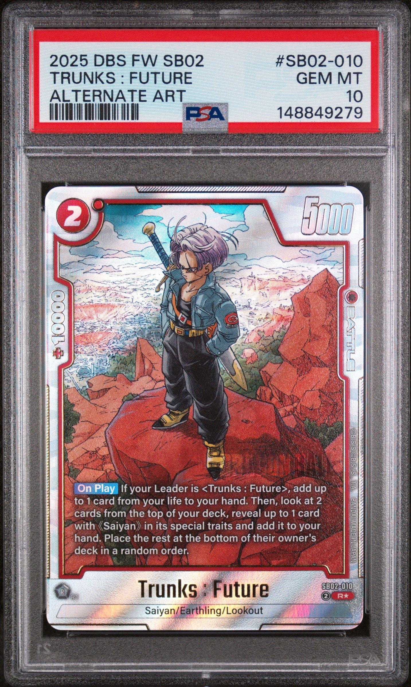 PSA10 ドラゴンボール　マンガブースター　トランクス　SB02-010 2025 Dragon Ball Super Card Game Fusion World Manga Booster 02