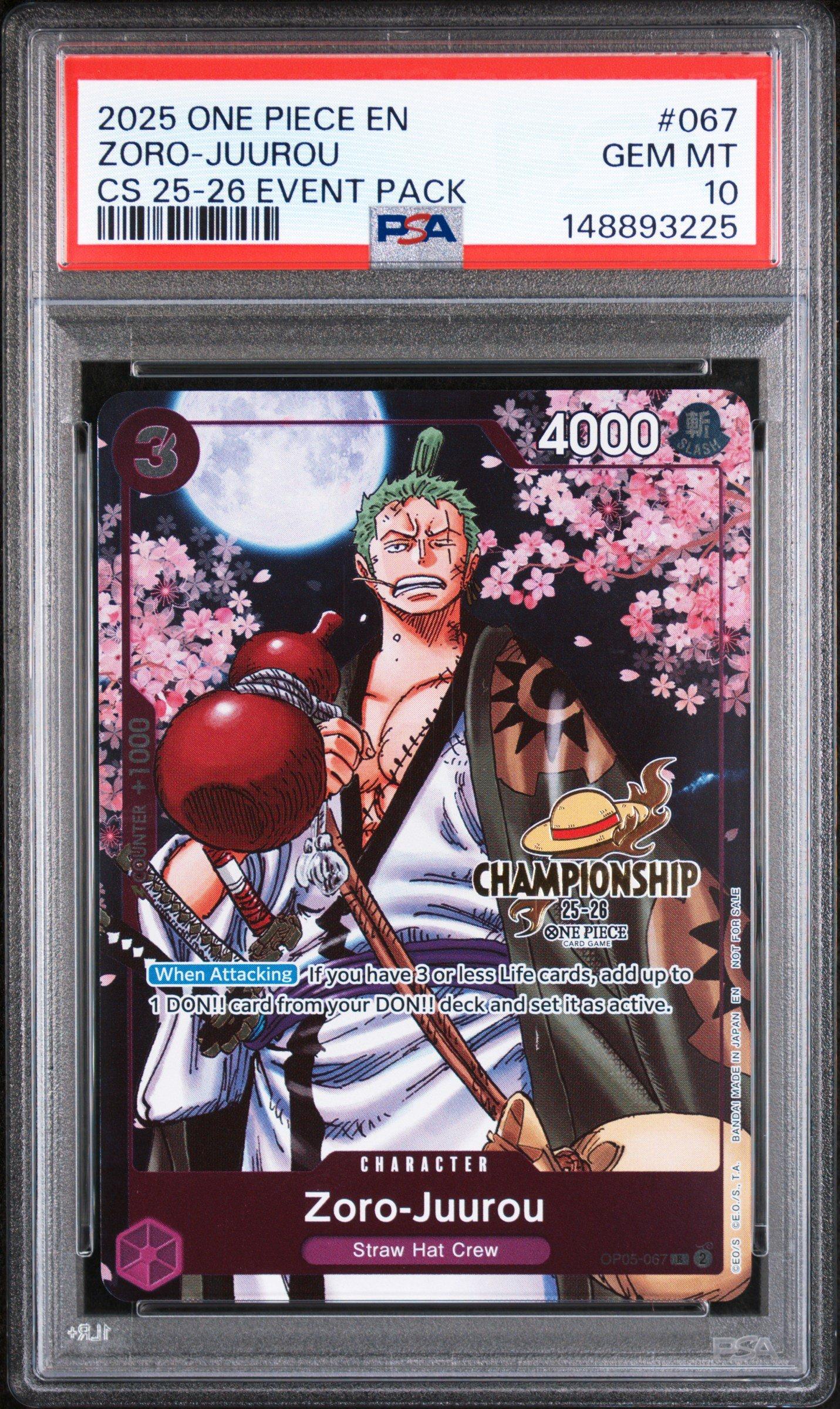 2025 One Piece Championship 2025-26 Event Pack 067 Zoro-juurou PSA
